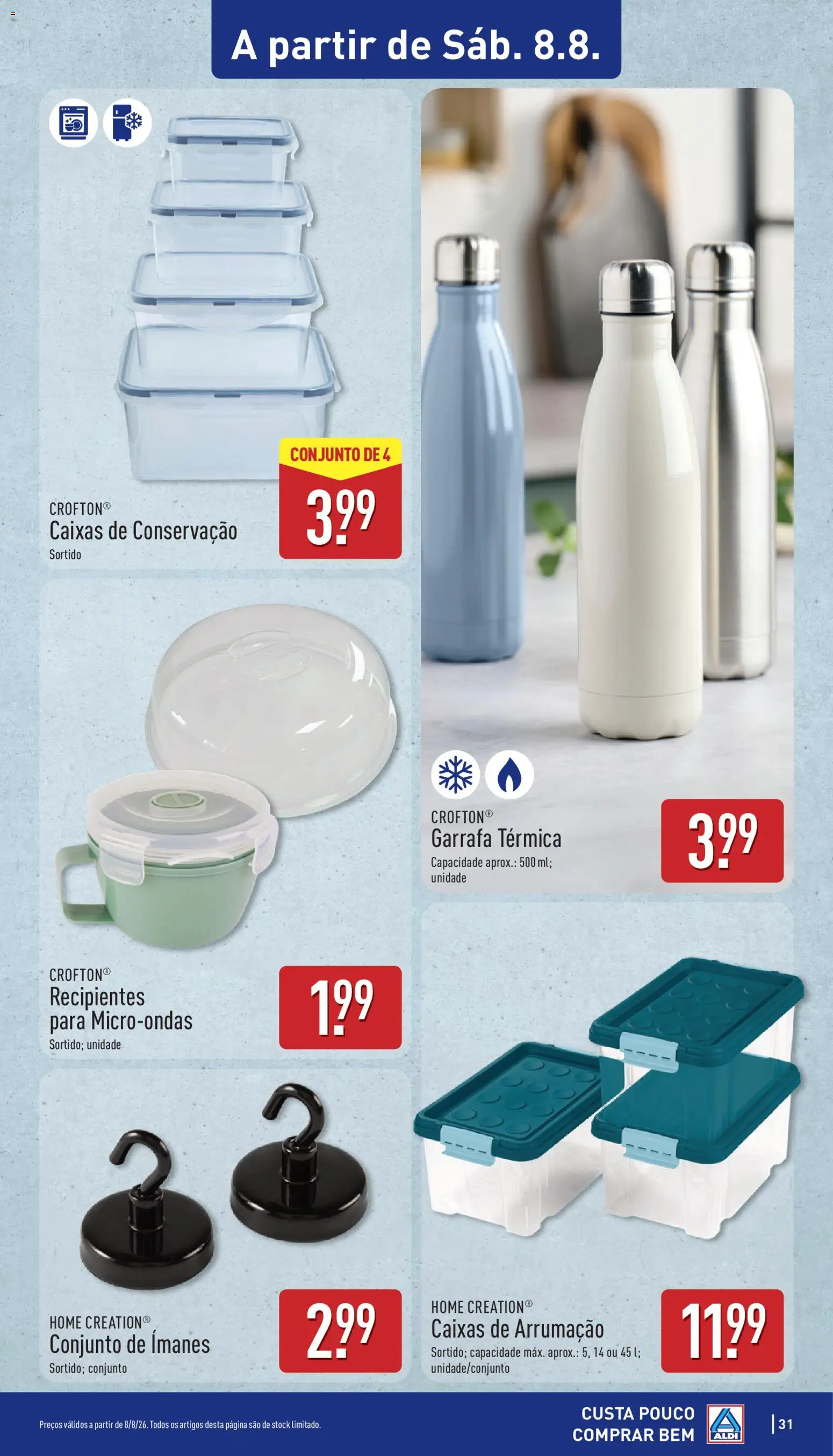 Aldi folheto │ válido de 03/08/2026 | Página: 31 | Produtos: Micro-ondas, Garrafa térmica, Microondas
