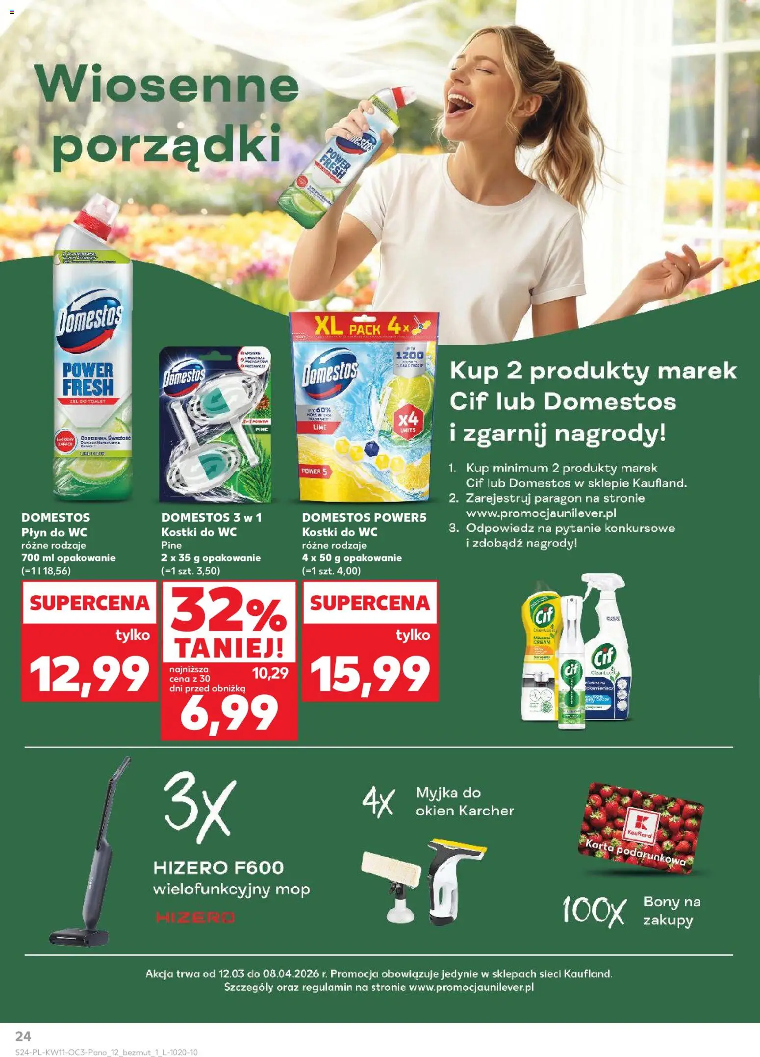 Kaufland Polsko leták - Dom gotowy na Wielkanoc od 12.03.2026 | Strana: 24 | Produkty: Kärcher, Cif, Mop, Domestos