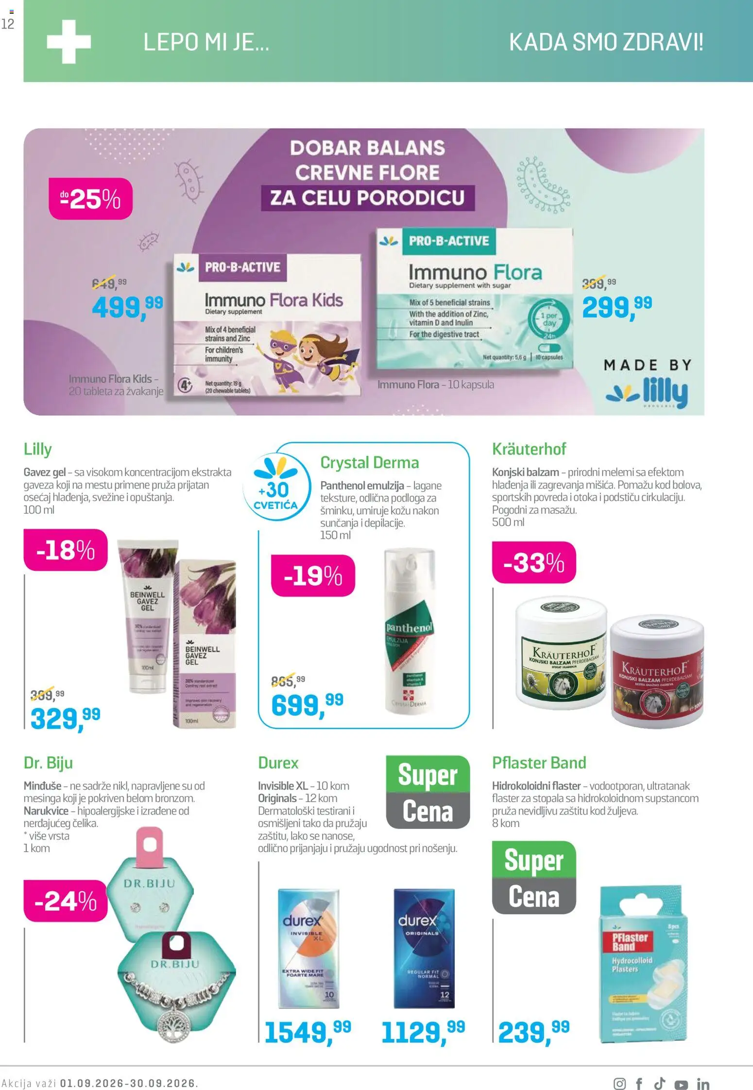 Lilly drogerie katalog - važi od 01.09.2026 | Strana: 12 | Proizvode: Kapsula, Flaster, Balzam