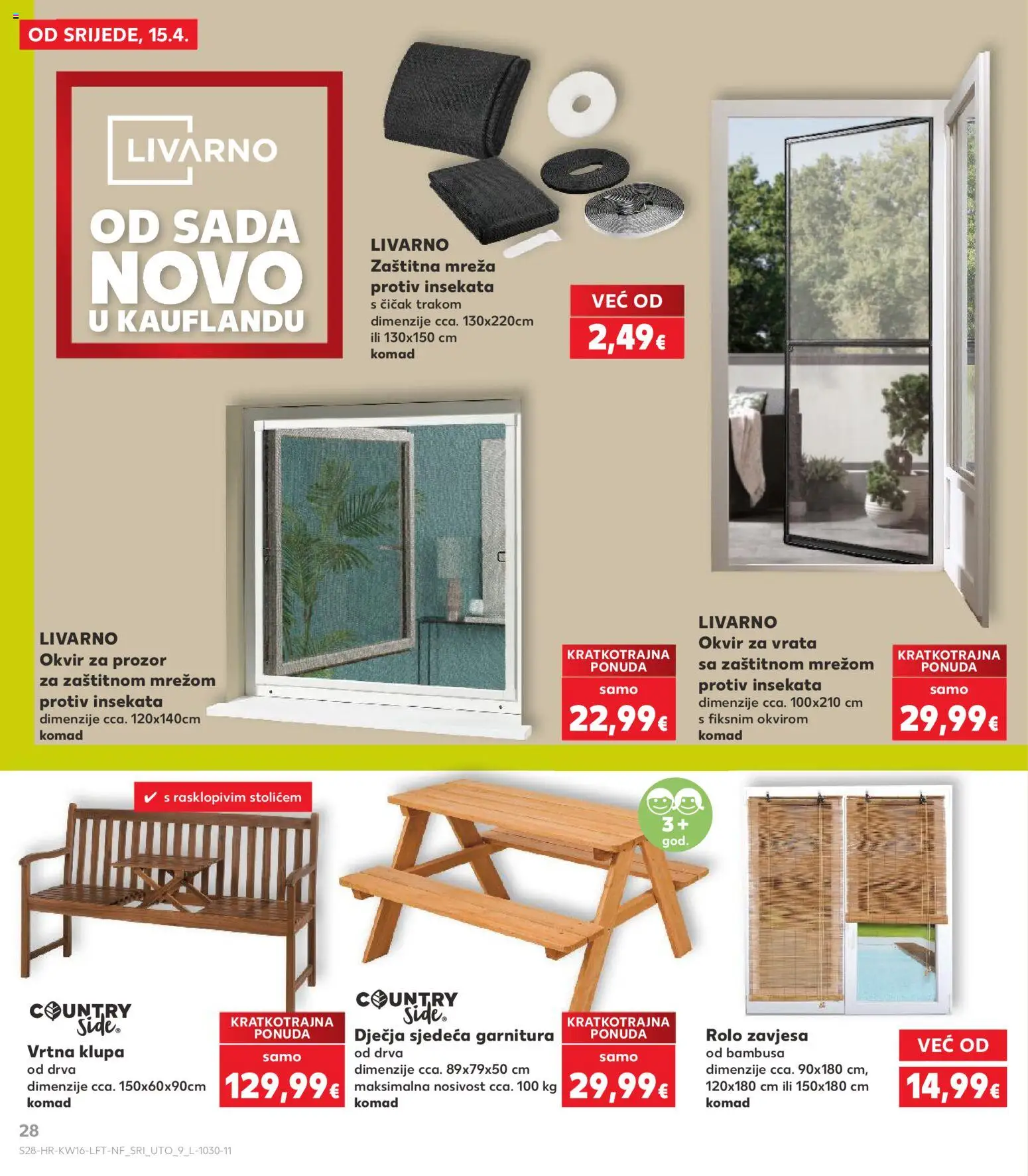 Kaufland katalog | vrijedi od 15.04.2026 | Stranica: 28 | Proizvodi: Rolo zavjesa, Zavjesa, Vrata