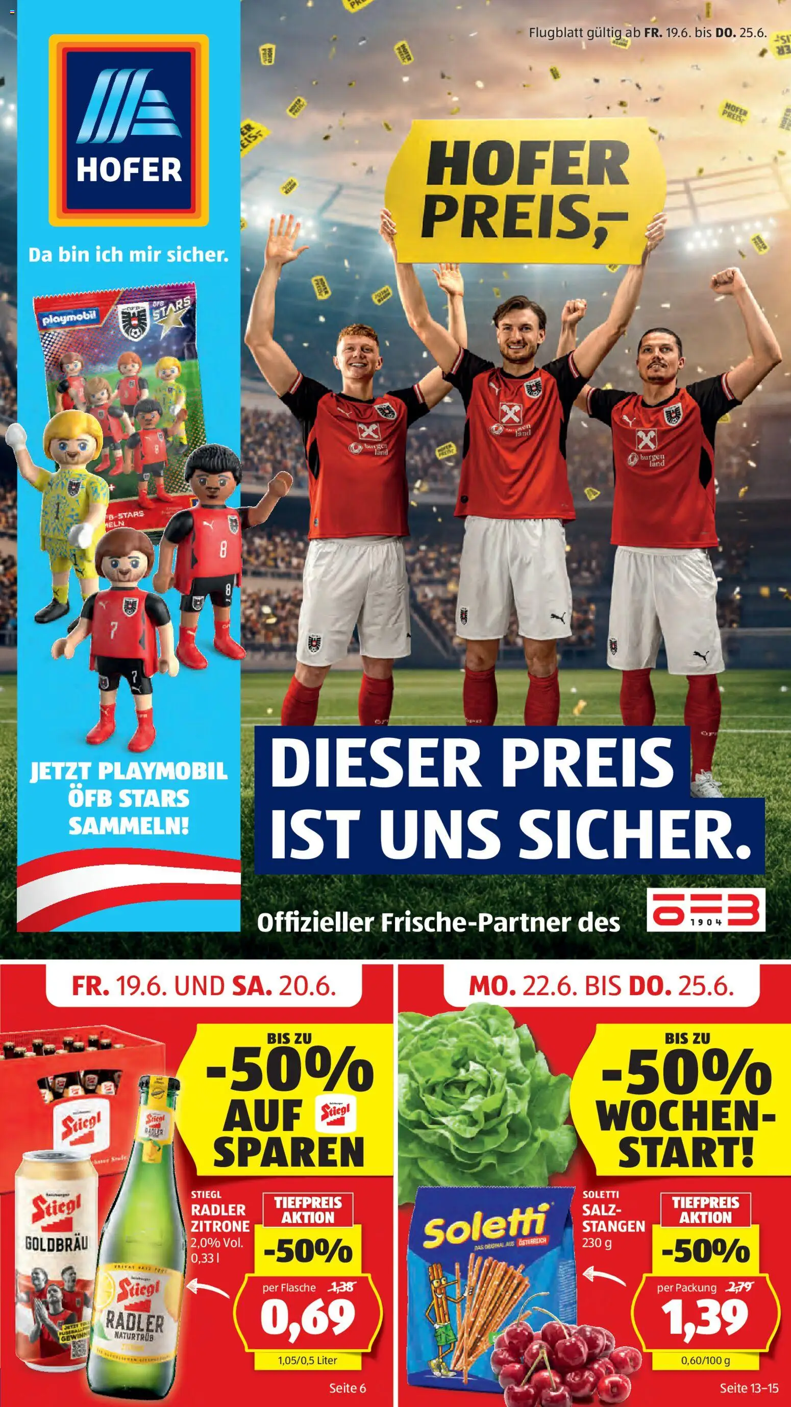 Hofer Flugblatt gültig ab 19.06.2026 | Seite: 1 | Produkte: Eis, Salz, Zitrone