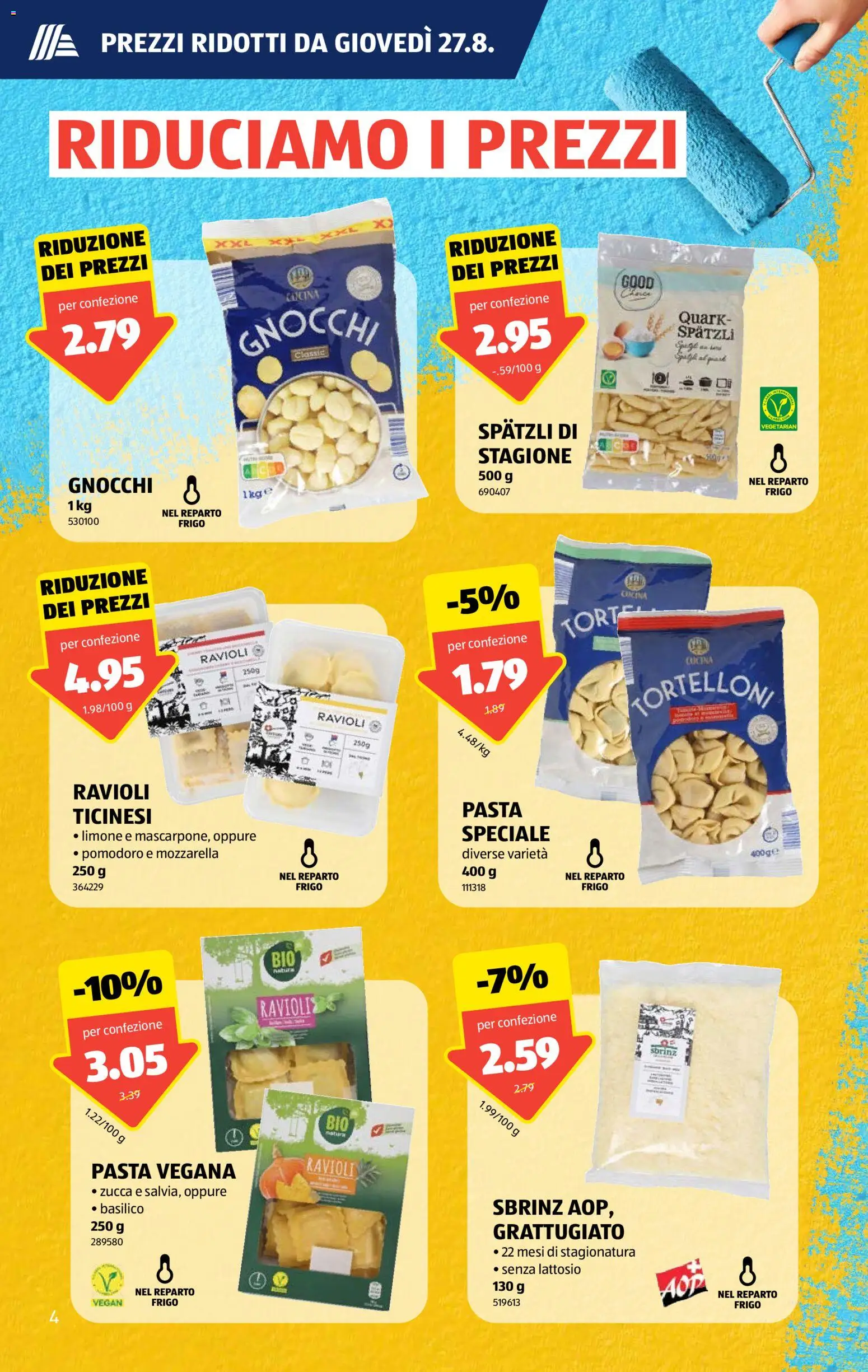 Aldi aktionen IT – gültig ab 27.08.2026 | Seite: 4 | Produkte: Quark, Pasta