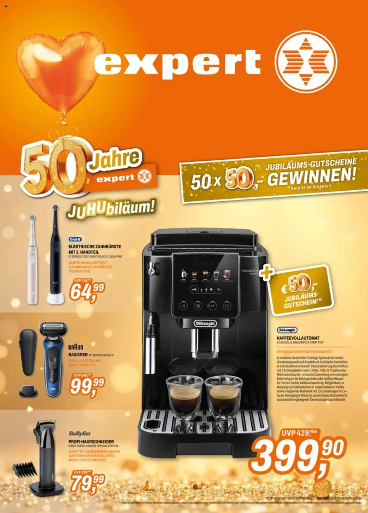 Expert Prospekt aktuell gültig ab 27.07.2026 | Seite: 1 | Produkte: Rasierer, Elektrische zahnbürste, Kaffee, Tee