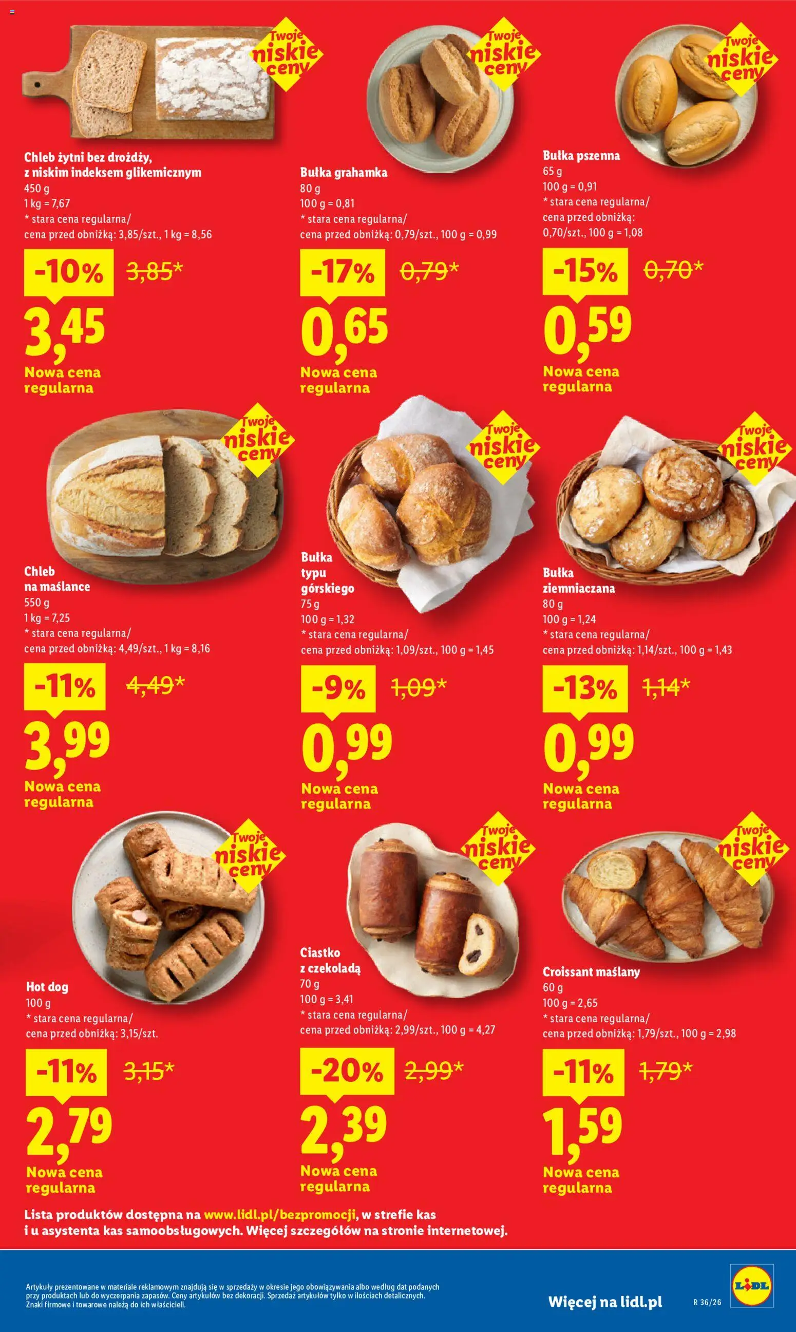Lidl Polsko leták od 07.09.2026 | Strana: 3 | Produkty: Chléb, Hot dog, Croissant