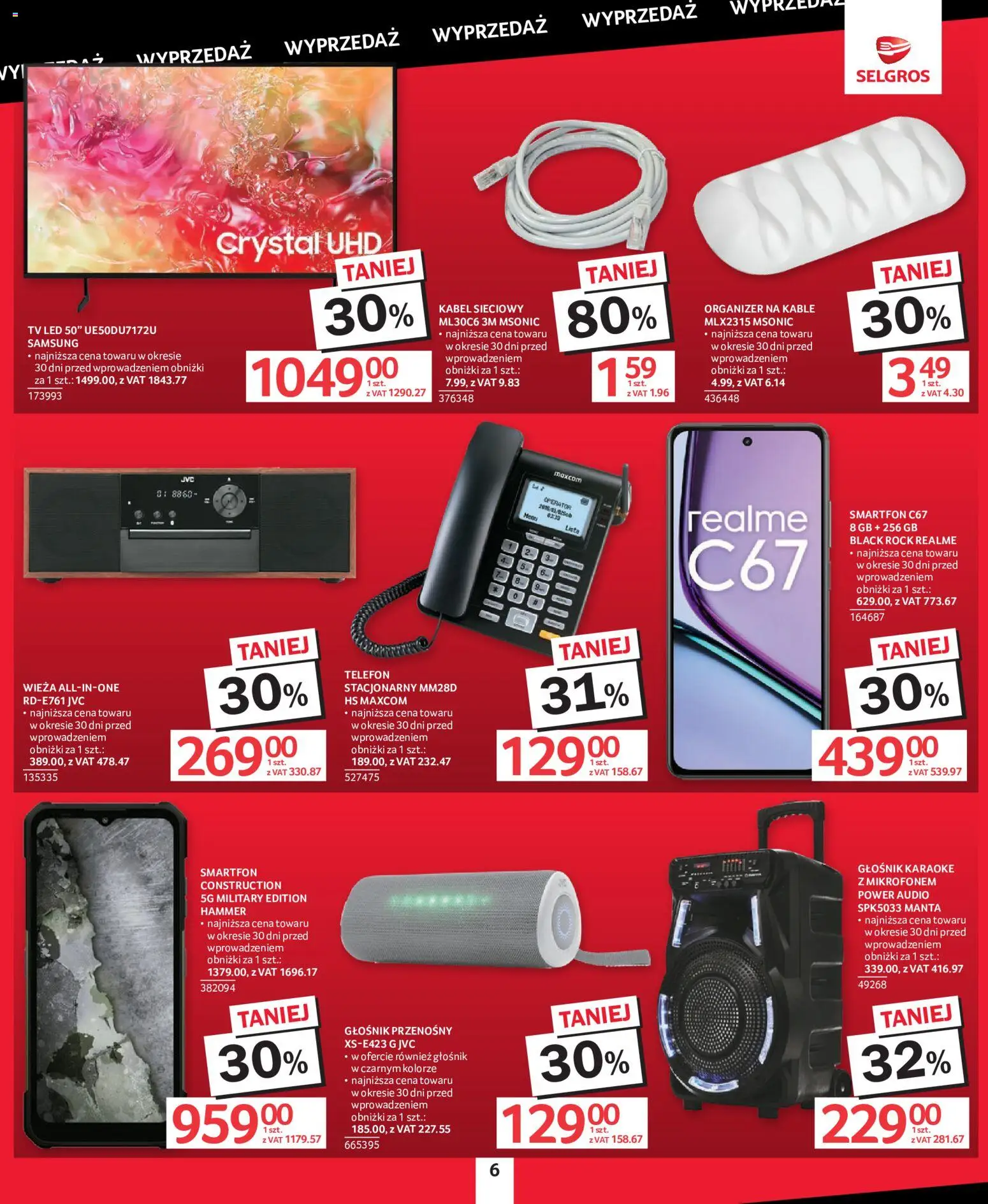 Selgros cash&carry gazetka - Totalna Wyprzedaż od 08.10.2026 | Strona: 6 | Produkty: Telefon, Smartfon, Audio, Głośnik karaoke