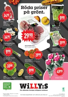 SALLADSLÖK I KNIPPE, TYSKLAND. Klass 1 - Förhandsvisning av reklamblad från butik Willys aktuell från 18.05.2026 | Sida: 8 | Produkter: Salladslök, Lime, Zucchini, Majs