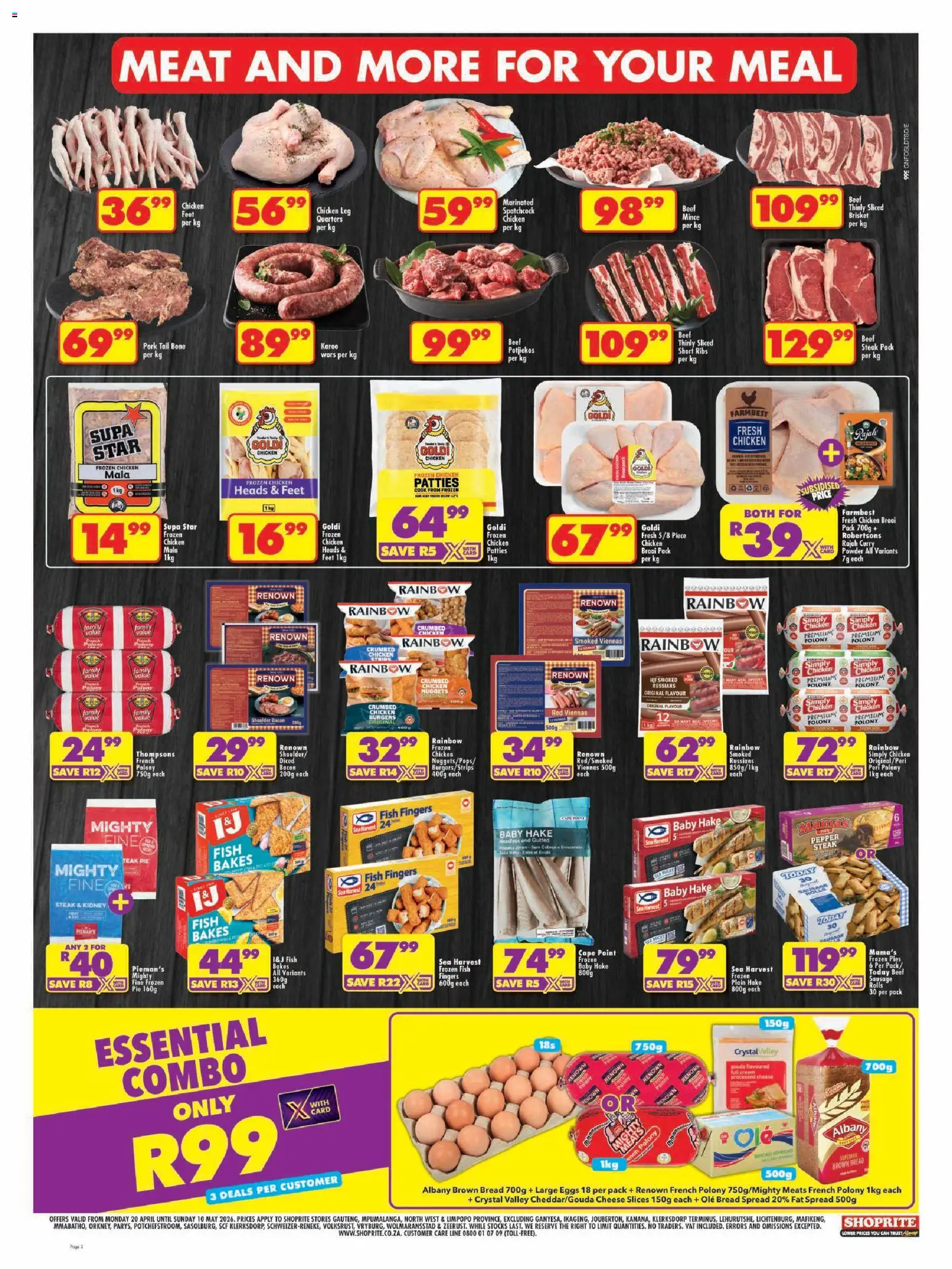 New Shoprite catalogue – valid from 20.04.2026 | Page: 2 | Products: Eggs, Chicken, Beef, Pepper