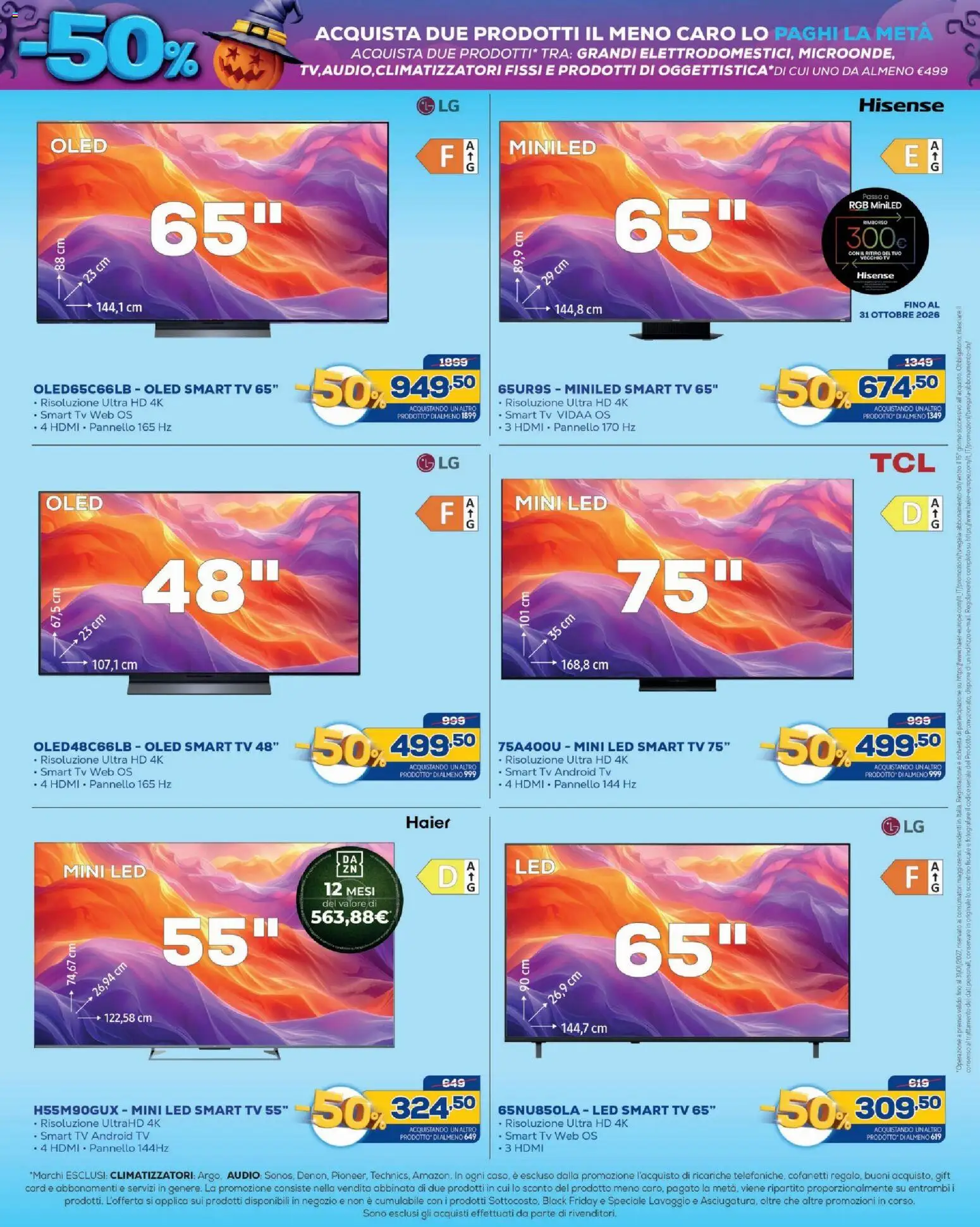 Volantino BRUNO del 19/10/2026 | Pagina: 4 | Prodotti: Caro, smart TV, TV, Audio