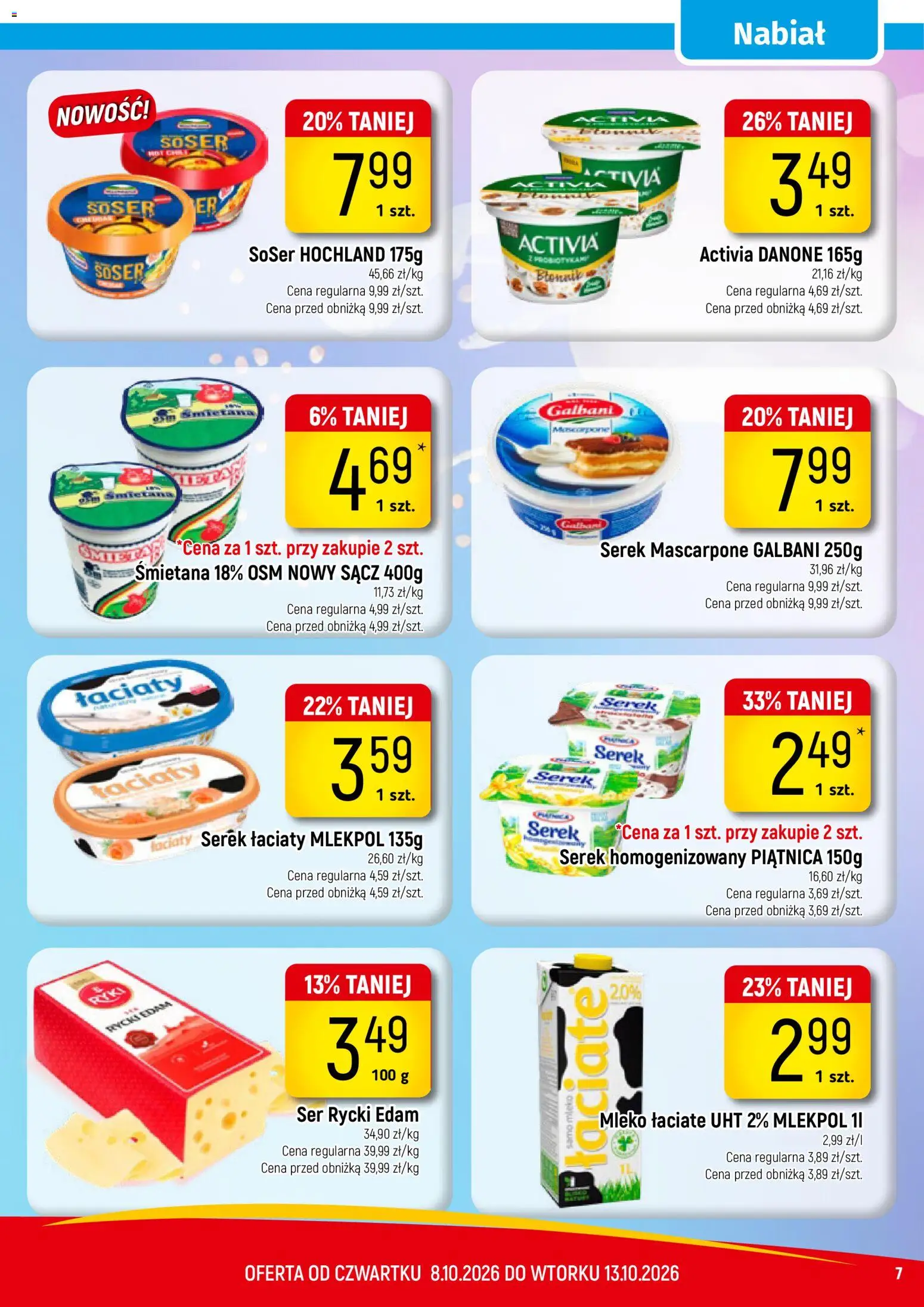 Piotruś Pan gazetka od 10.10.2026 | Strona: 7 | Produkty: Serek, Serek mascarpone, Piątnica, Mascarpone
