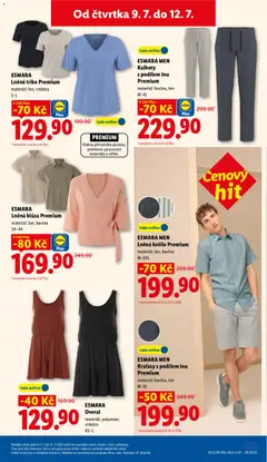 Náhled letáku ESMARA MEN Kraťasy s podílem Inu Premium, materiál: bavlna, len od 09.07.2026 | Strana: 45 | Produkty: Kalhoty, Overal, Kraťasy, Pants