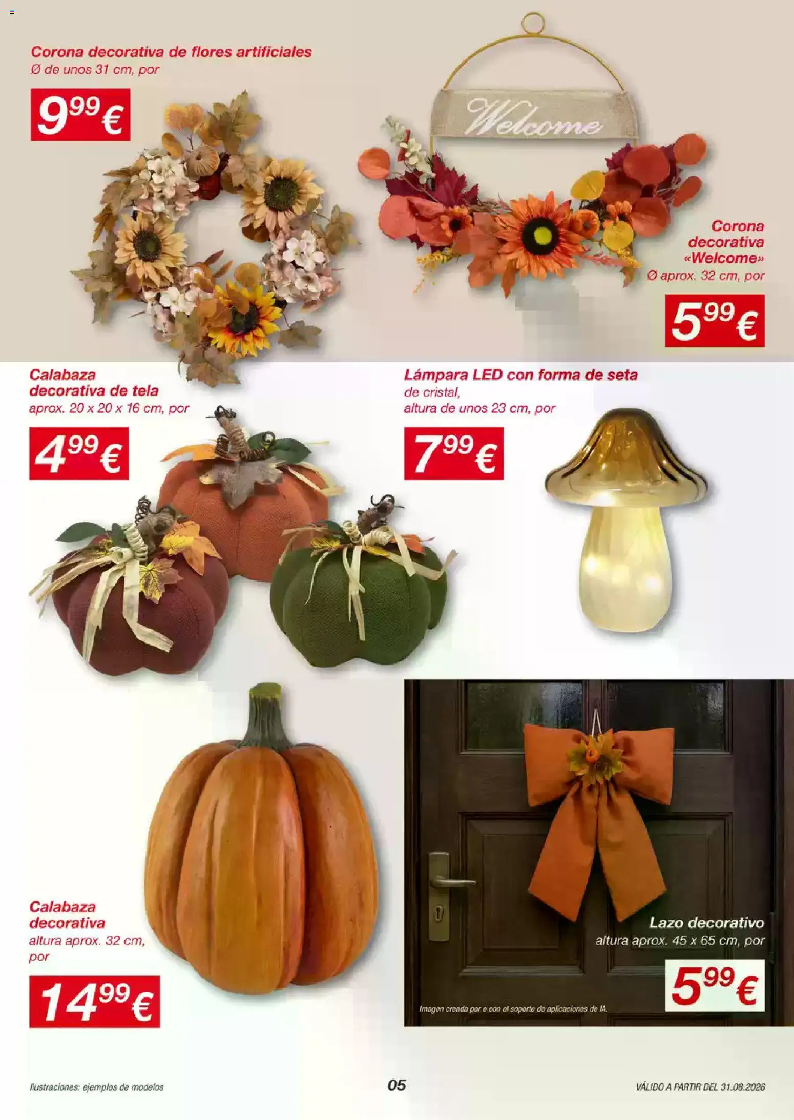 KIK folleto │ válido desde el 01/09/2026 | Página: 5 | Productos: Calabaza, Flores, Flores artificiales, Lámpara