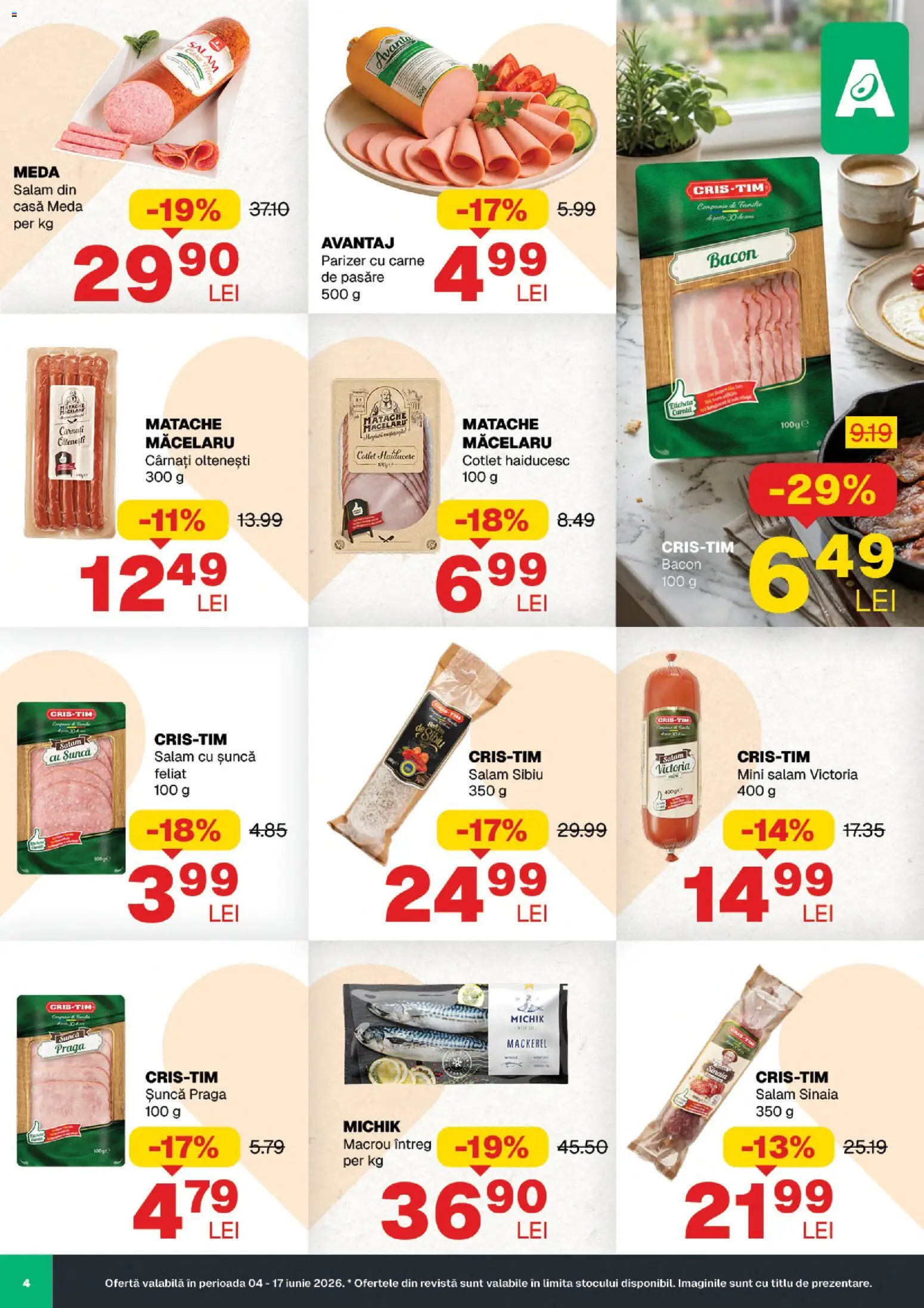 Noul catalog Annabella – valabil de la 04.06.2026 | Pagină: 4 | Produse: Lait de coco, Bacon, Parizer, Cârnați