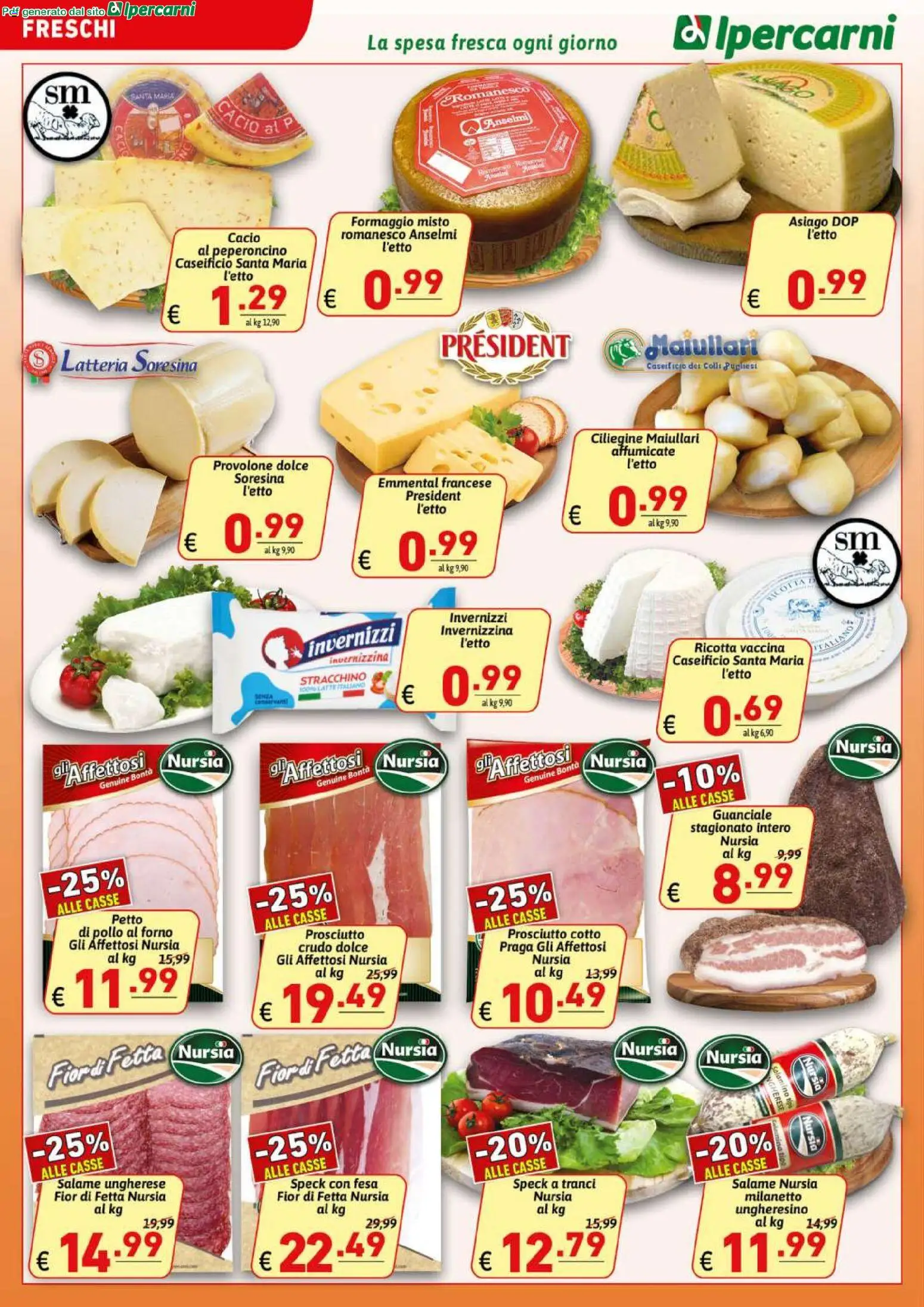 Volantino Ipercarni del 29.04.2026 | Pagina: 10 | Prodotti: Petto di Pollo, Salame, Stracchino, Guanciale
