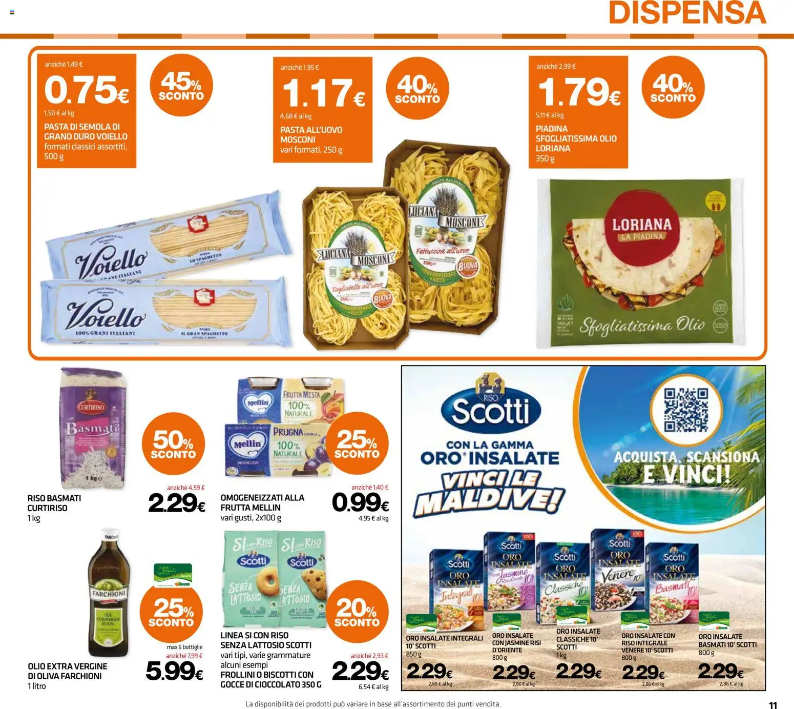Volantino Superconti del 30/07/2026 | Pagina: 11 | Prodotti: Cioccolato, Biscotti, Pasta, Riso integrale