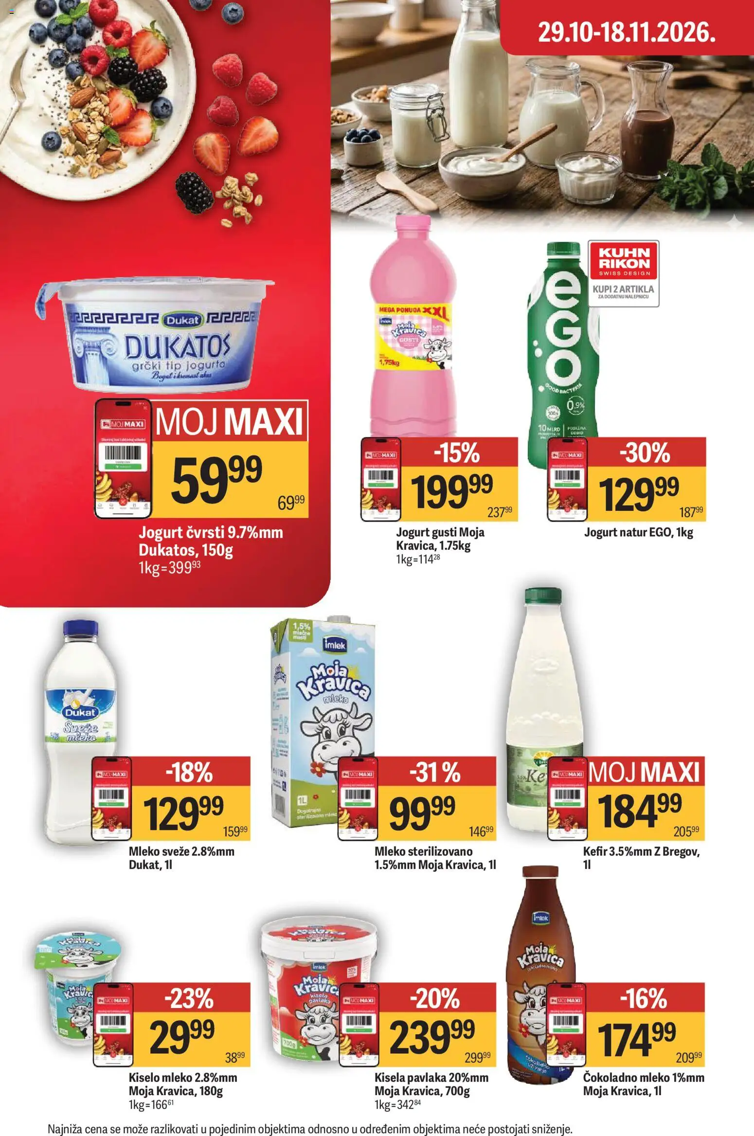 Maxi katalog - važi od 29.10.2026 | Strana: 25 | Proizvode: Kiselo mleko, Kefir, Mleko, Jogurt