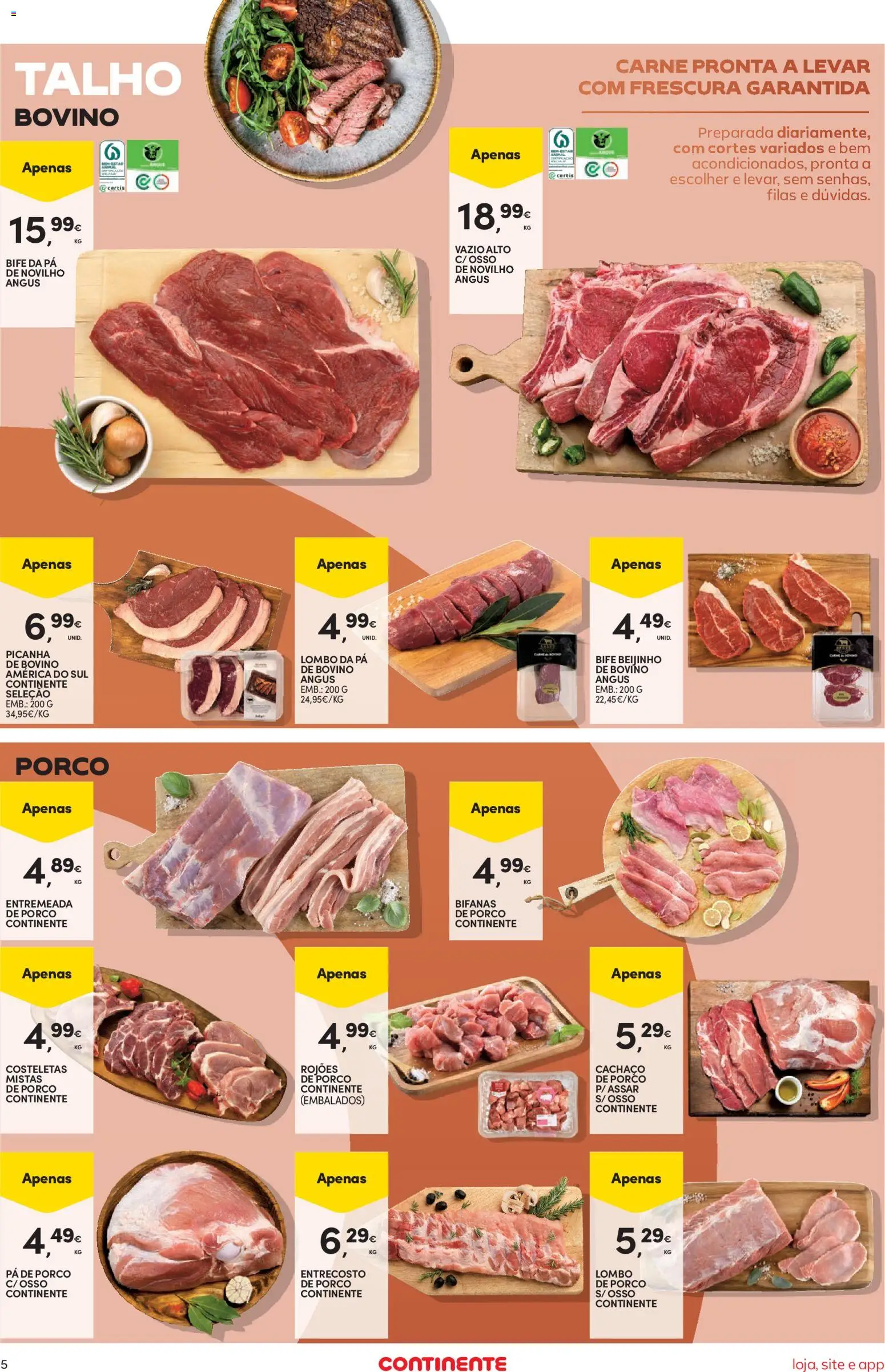 Continente Semanal Continente Bom Dia │ válido de 12.05.2026 | Página: 5 | Produtos: Lombo, Carne, Pá