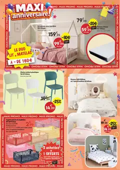 Maxi Bazar - Prévisualisation de Maxi Bazar - Brochure anniversaire valide à partir de 02/09/2026 | Page: 14 | Produits: Chaise enfant, Lit, Chaise, Lit cabane