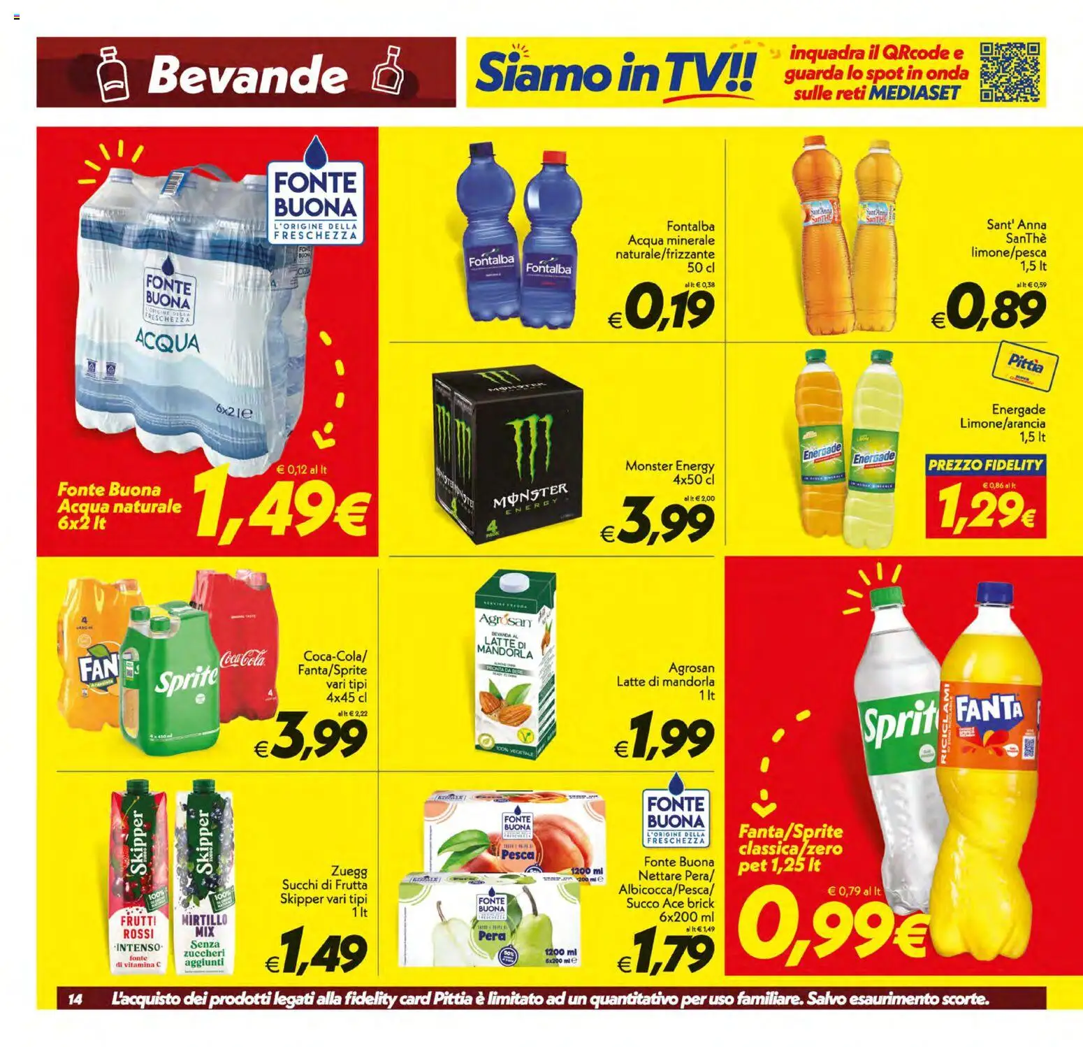 Volantino SuperConveniente del 09.06.2026 | Pagina: 14 | Prodotti: Acqua, Pesca, Pera, TV