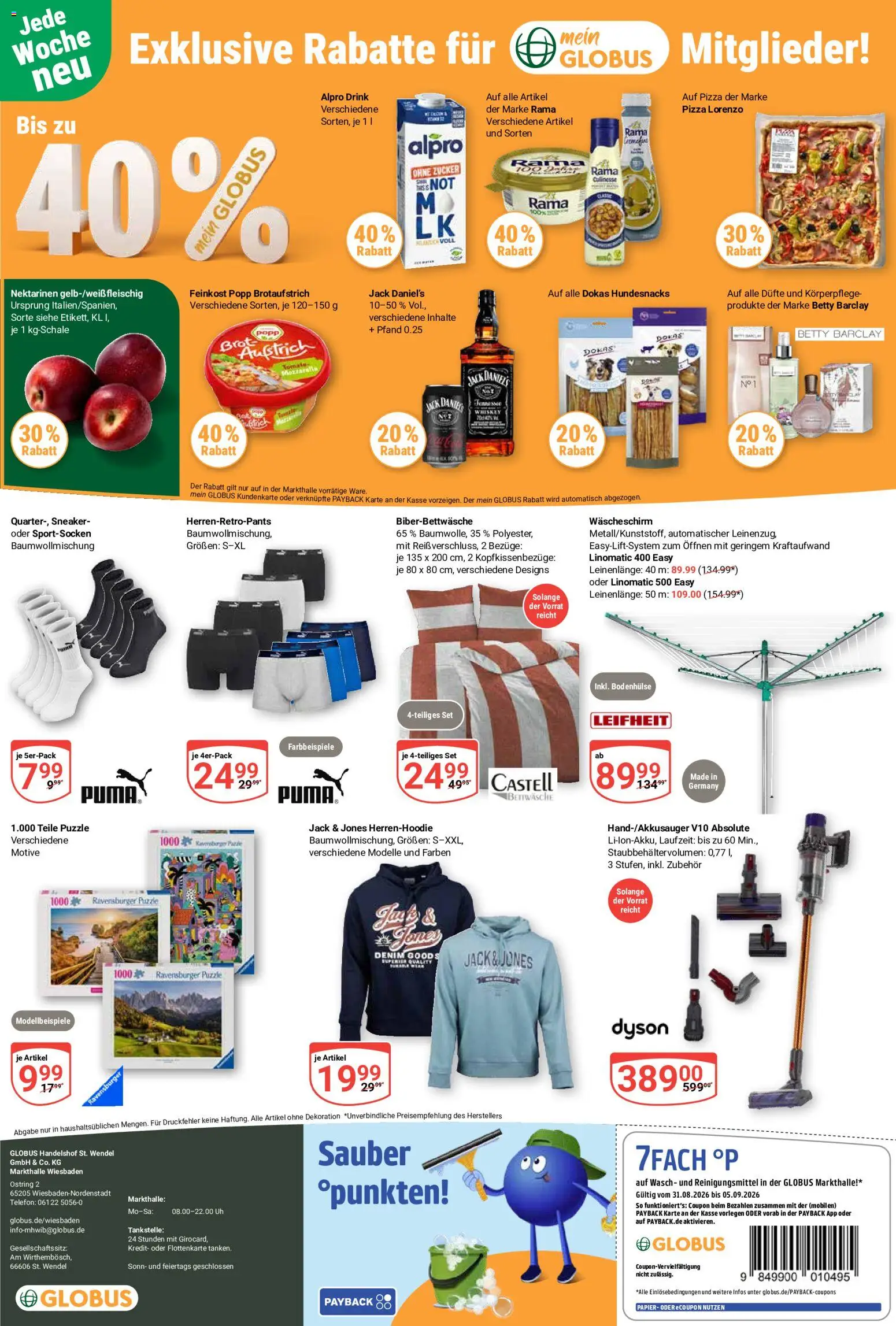 Globus Prospekt Wiesbaden-Nordenstadt – gültig ab 31.08.2026 | Seite: 30 | Produkte: Dyson, Rama, Brot, Pizza