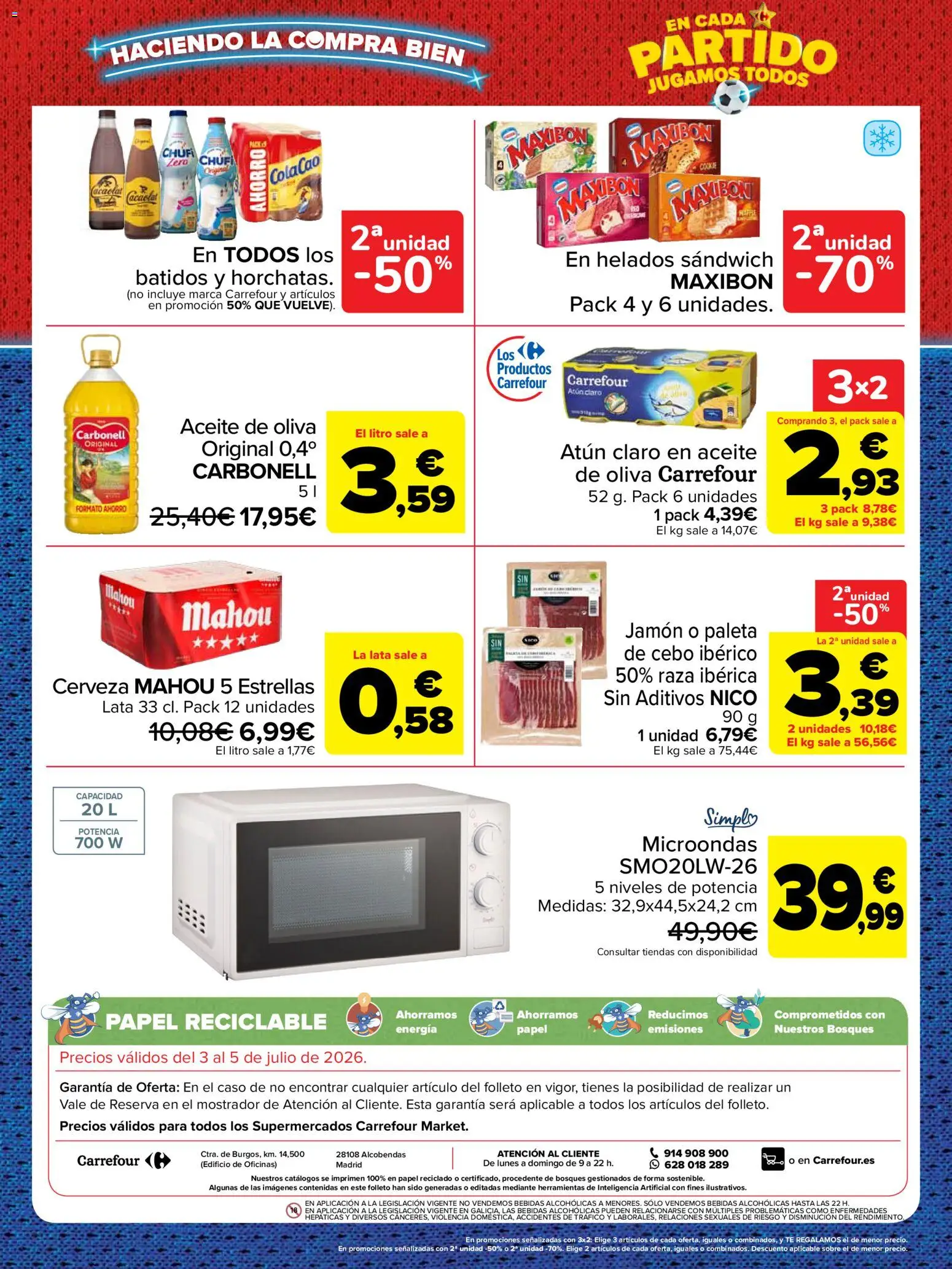Carrefour Market folleto │ válido desde el 03/07/2026 | Página: 2 | Productos: Aceite, Jamón, Cerveza, Atún claro