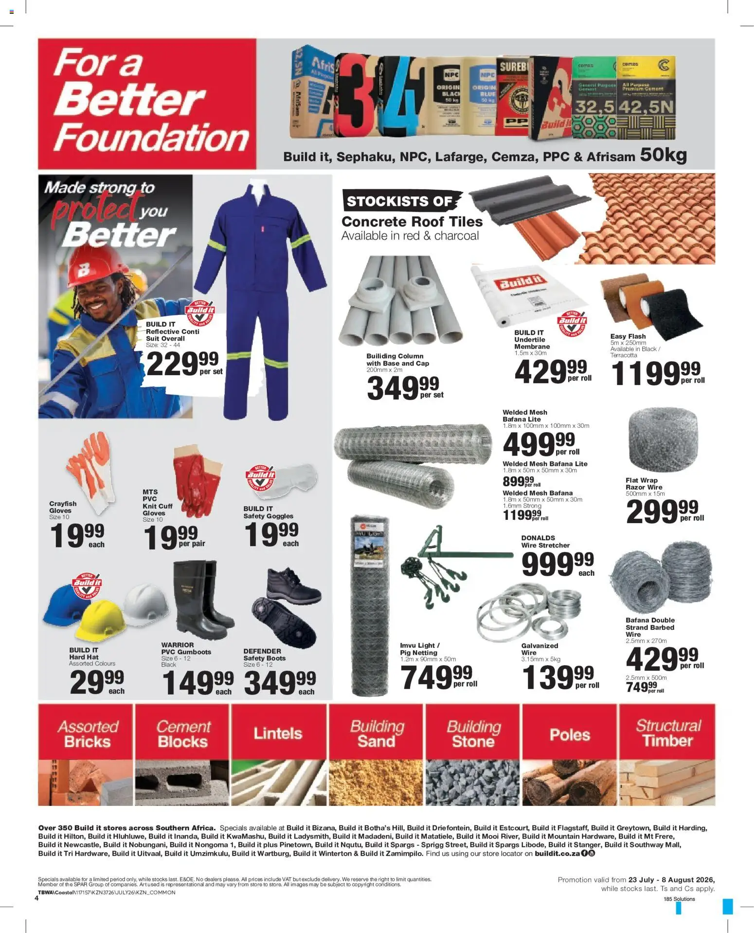 New Build It catalogue – valid from 23/07/2026 | Page: 1 | Products: Suit, Camera, Cap, Gloves