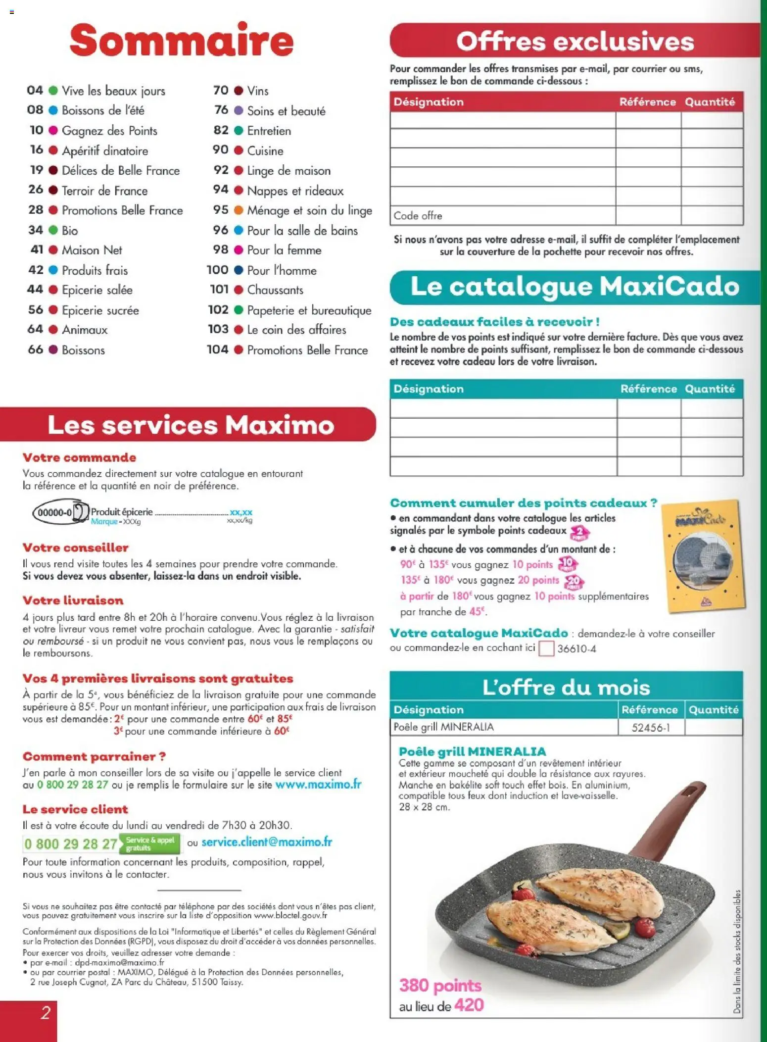 {H1} | Page: 2 | Produits: Téléphone, Poêle, Grill, Couverture