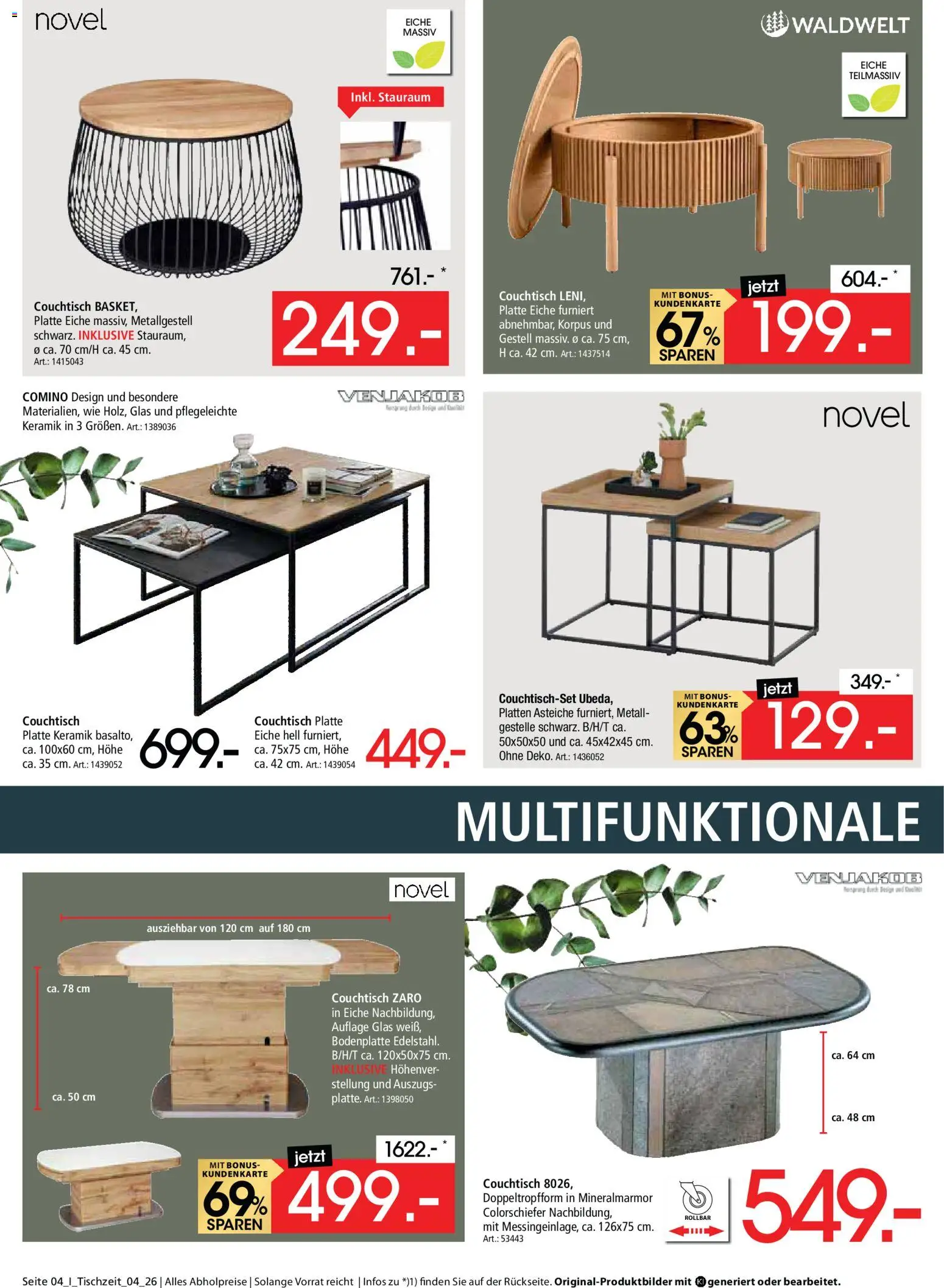 Zurbrüggen Tischzeit – gültig ab 23.10.2026 | Seite: 4 | Produkte: Couchtisch, Bilder