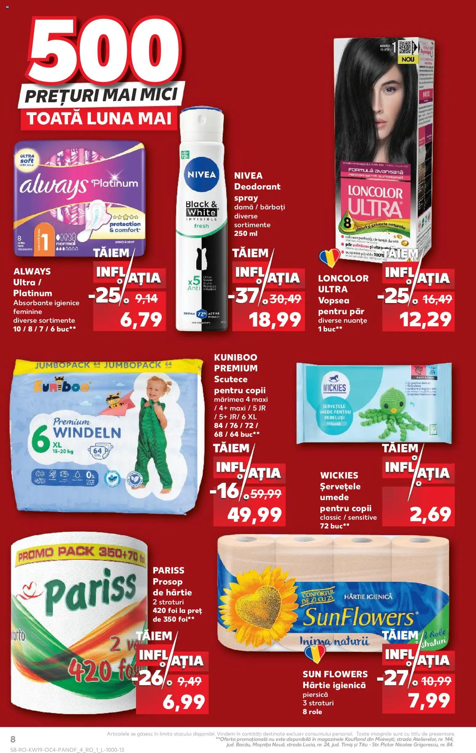 Noul catalog Kaufland – valabil de la 06.05.2026 | Pagină: 8 | Produse: Pirinç gevreği, Mici, Șervețele umede, Absorbante