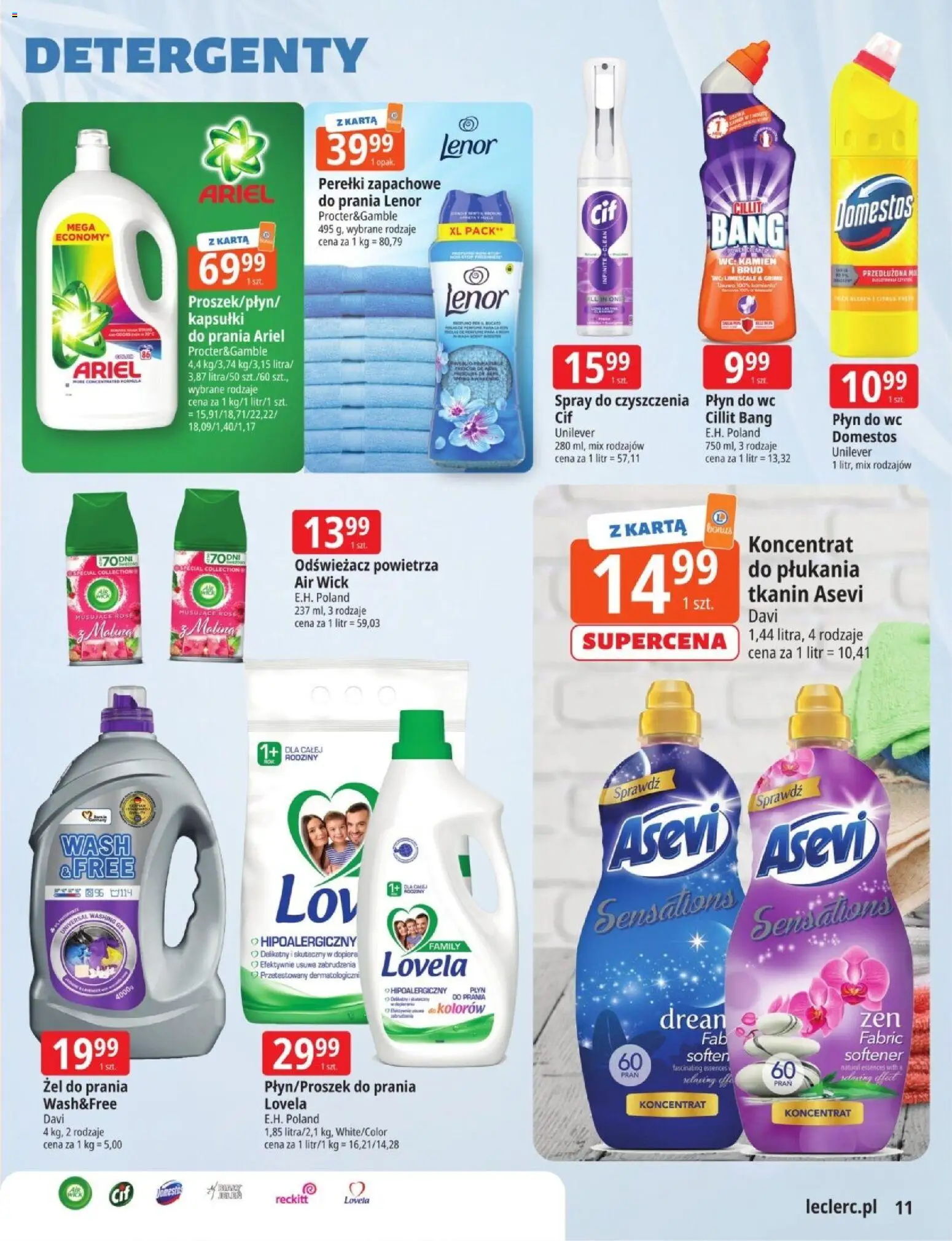 E.Leclerc gazetka - Zielona Góra od 03.03.2026 | Strona: 11 | Produkty: Odświeżacz, Ariel, Kapsułki do prania, Lovela