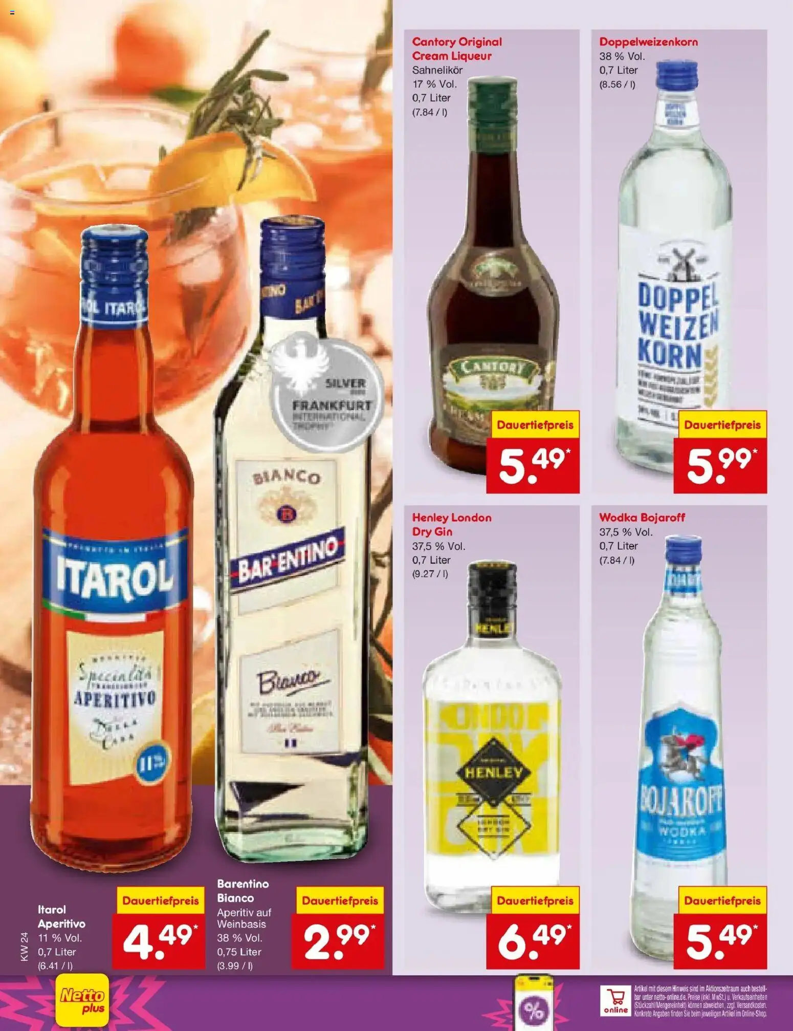 Netto Marken-Discount Prospekt Hamburg – gültig ab 08.06.2026 | Seite: 24 | Produkte: Gin, Wodka