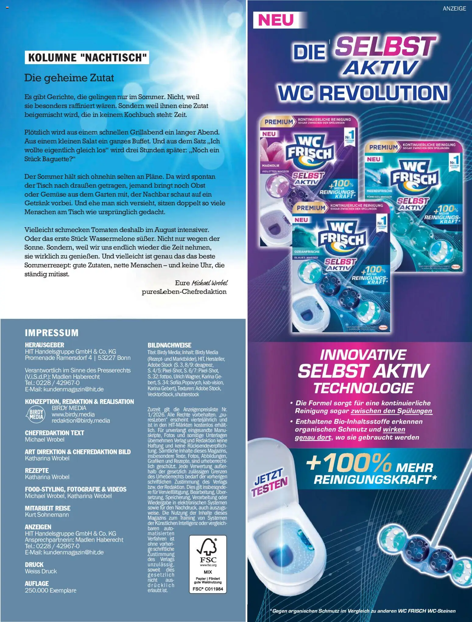 HIT pures Leben 03/2026 – gültig ab 01.07.2026 | Seite: 35 | Produkte: Tisch, Baguette, Wasser, Wassermelone