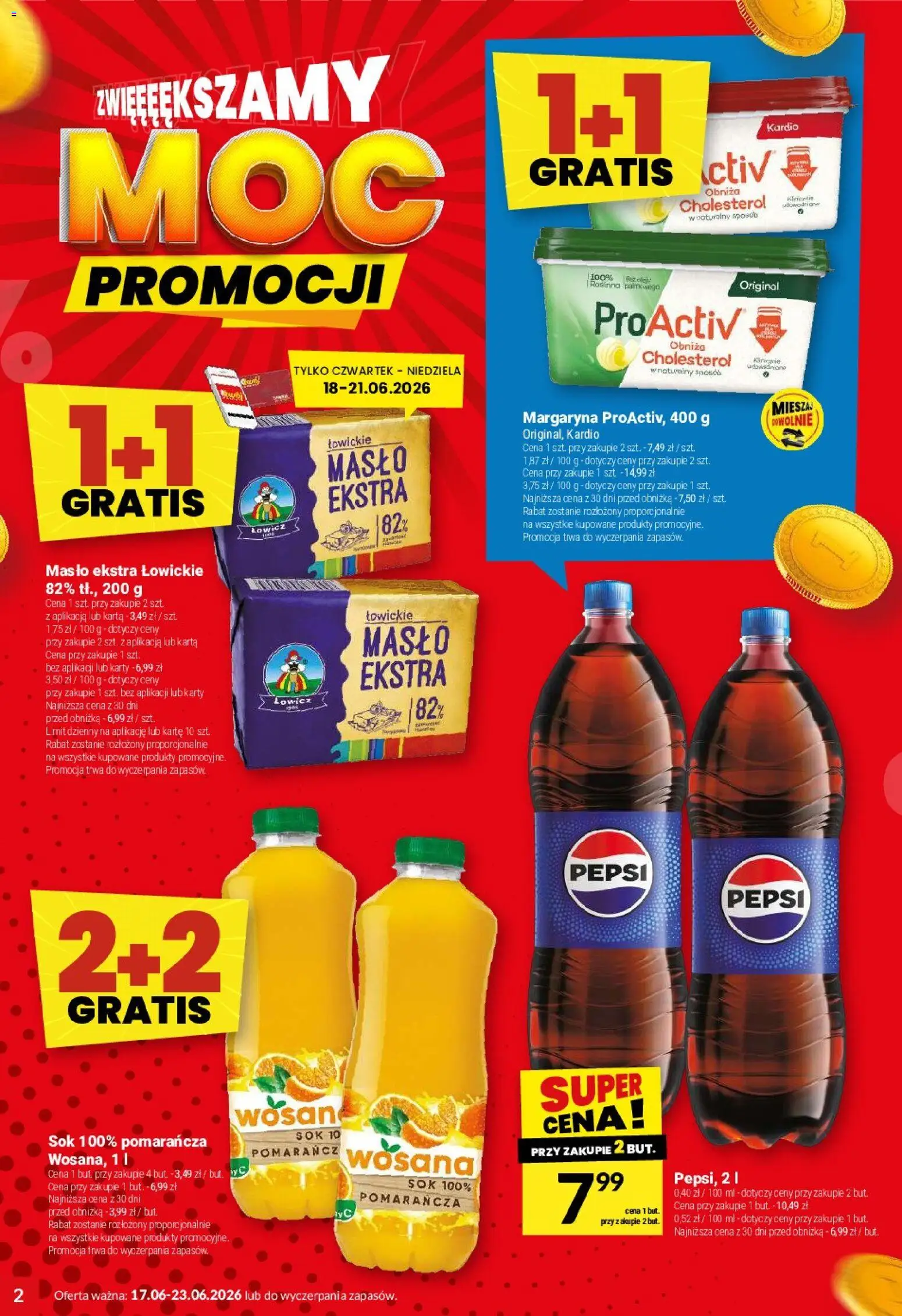 Twój Market gazetka od 17.06.2026 | Strona: 2 | Produkty: Karta, Pepsi, Masło, Sok