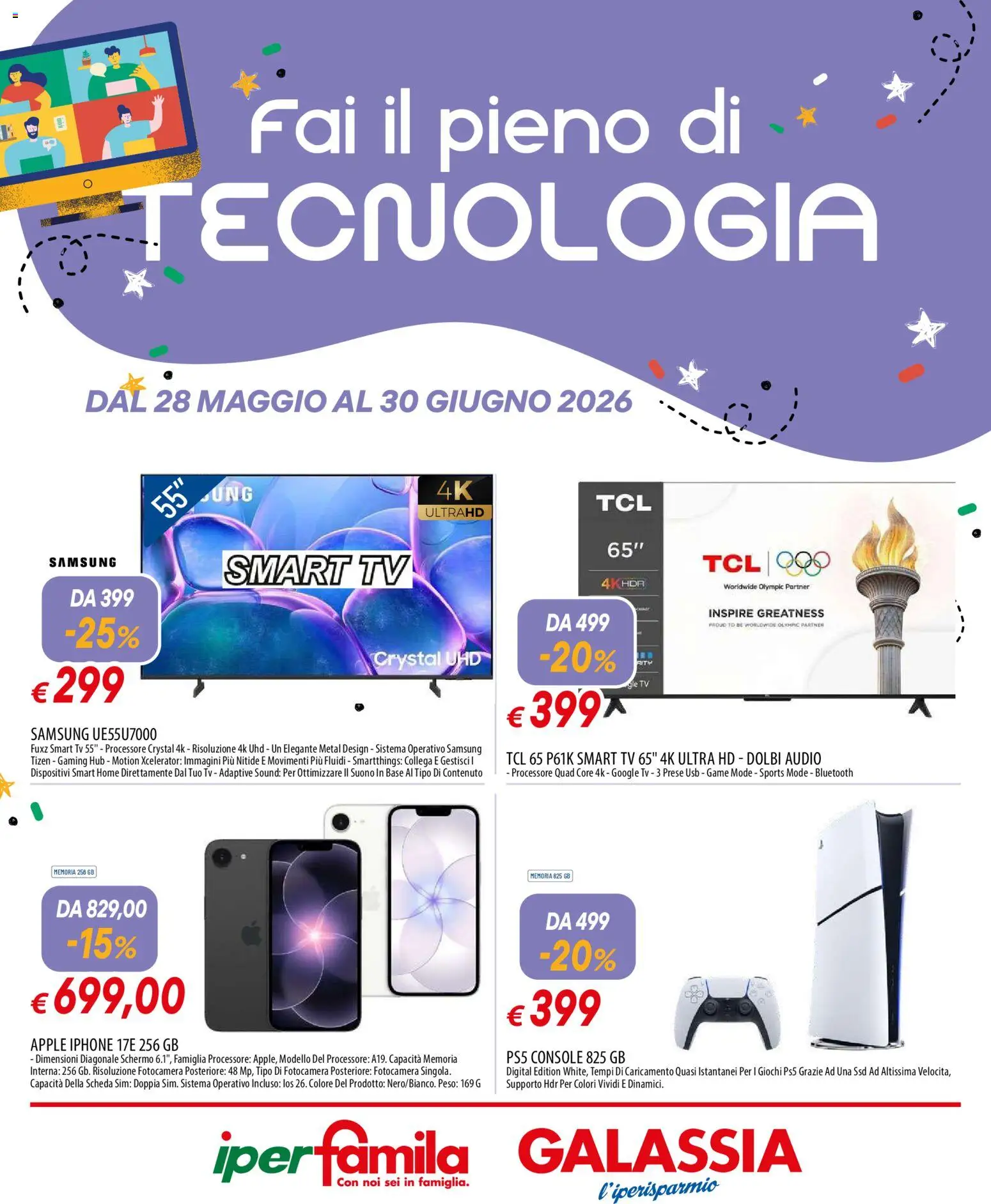 Volantino Galassia del 28.05.2026 | Pagina: 1 | Prodotti: Schermo, Audio, Fotocamera, USB