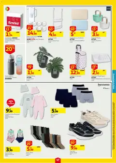 Pré-visualização Auchan folheto válido de 24/09/2026 | Página: 47 | Produtos: Agua, Casa de banho, Tapete, Meias