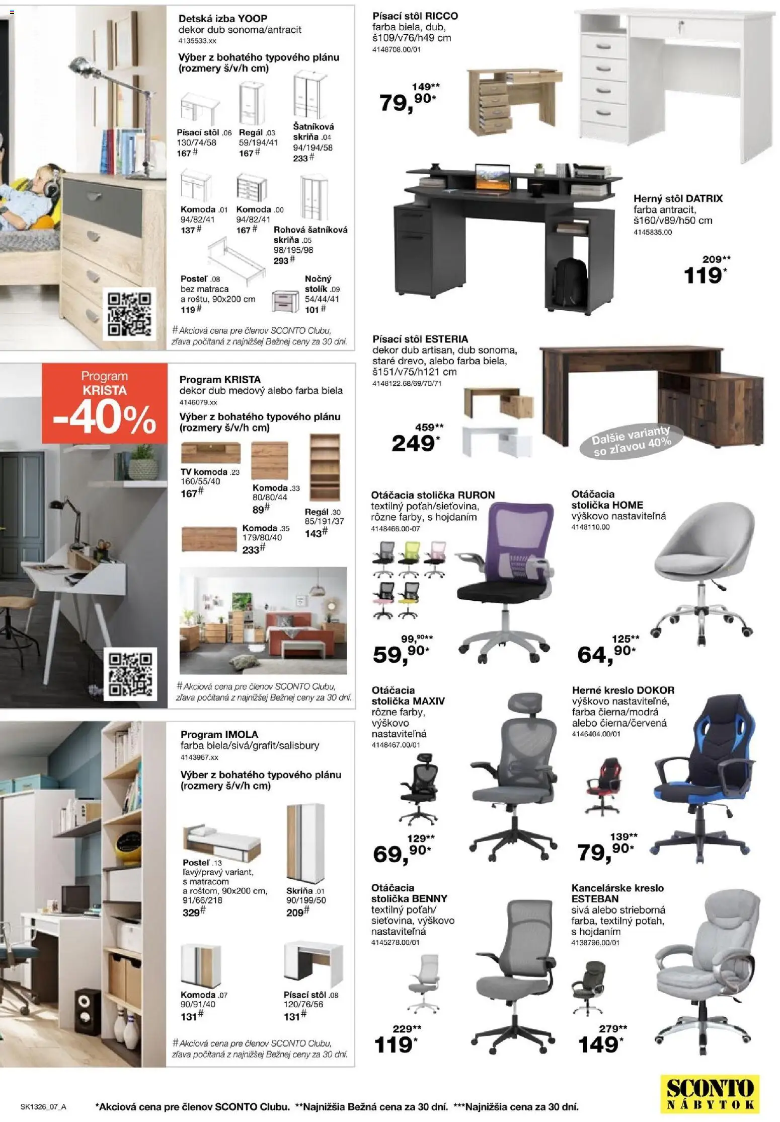 Nové Sconto nábytok akcie – leták je platný od 14.10.2026 | Strana: 7 | Produkty: Nábytok, Tv, Posteľ, Šatníková skriňa