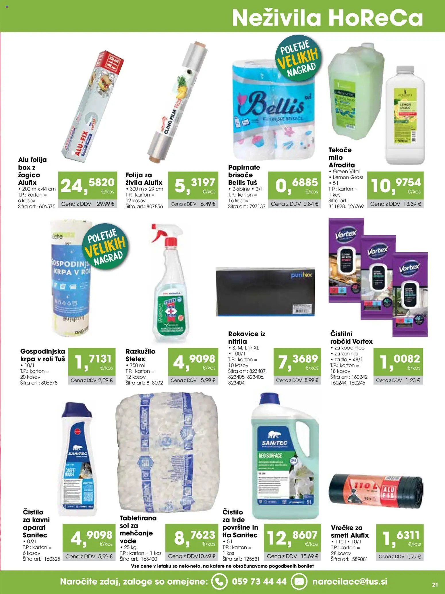 Novi Tuš katalog ponudbe – veljaven od 15.08.2026 | Stran: 21 | Izdelki: Kos, Milo, Folija, Sol