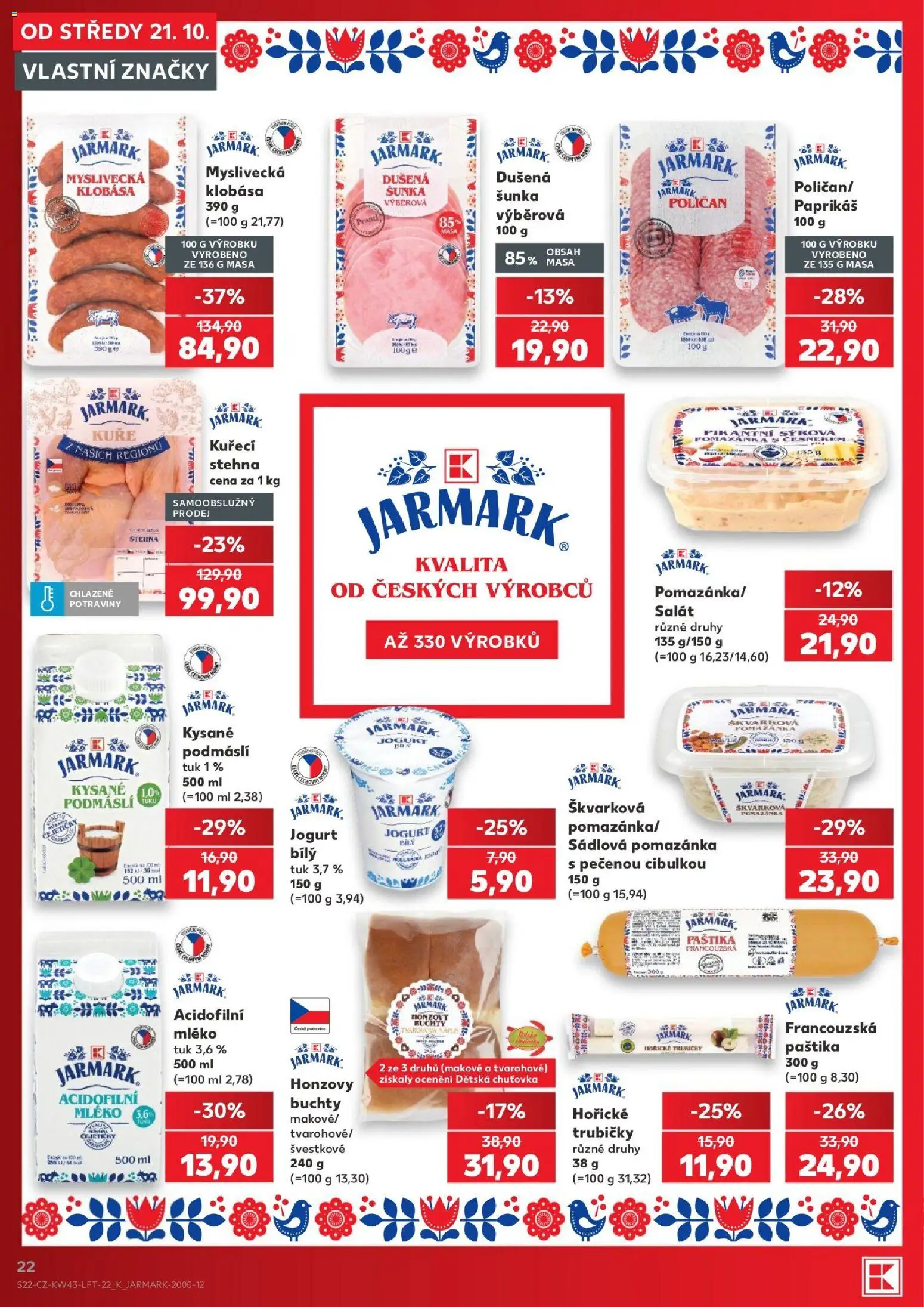 Kaufland leták - Ostrava od 21.10.2026 | Strana: 22 | Produkty: Trubičky, Klobása, Potraviny, Paštika