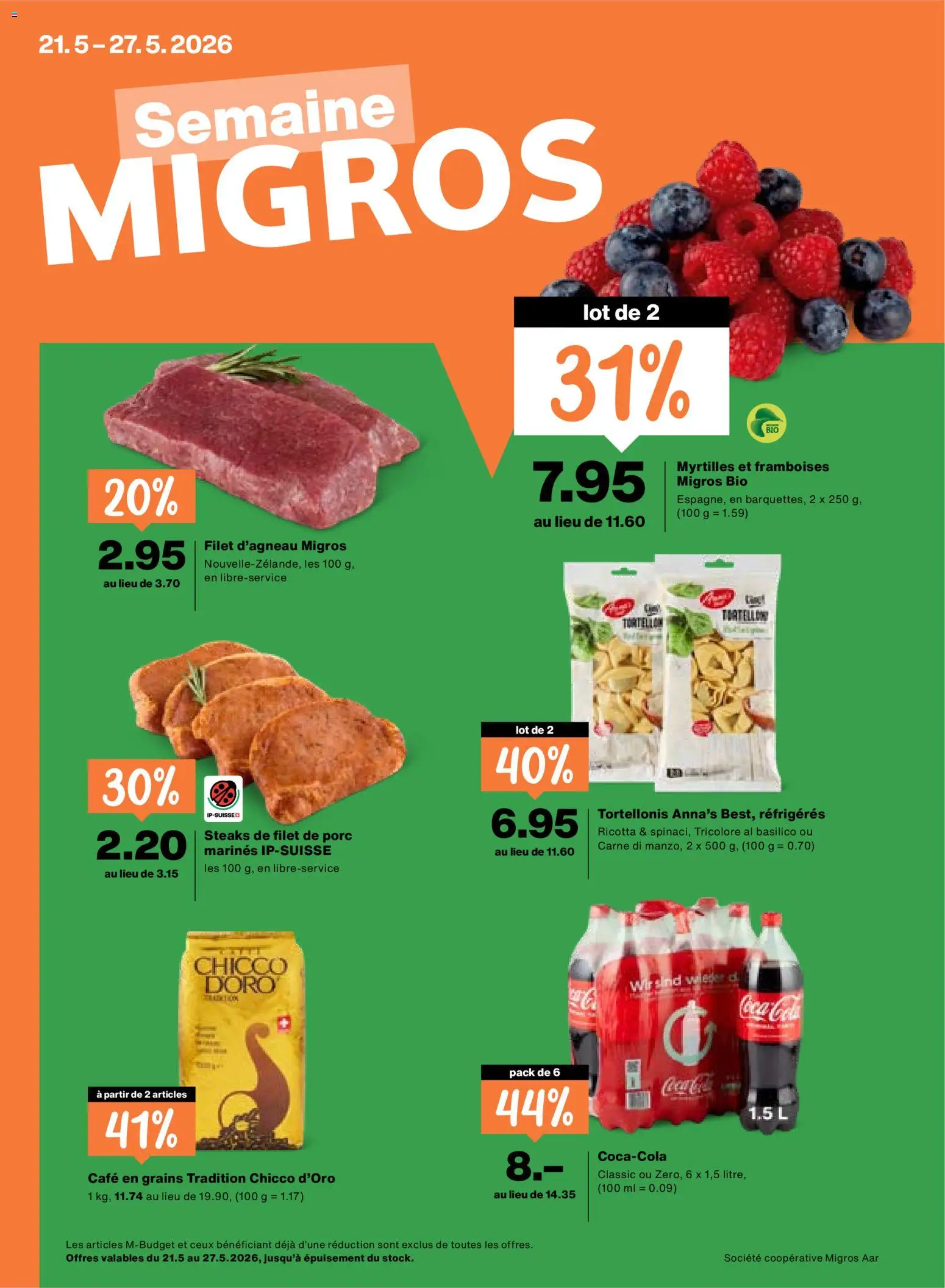 Migros aktionen FR – gültig ab 21.05.2026 | Seite: 1 | Produkte: Coca Cola