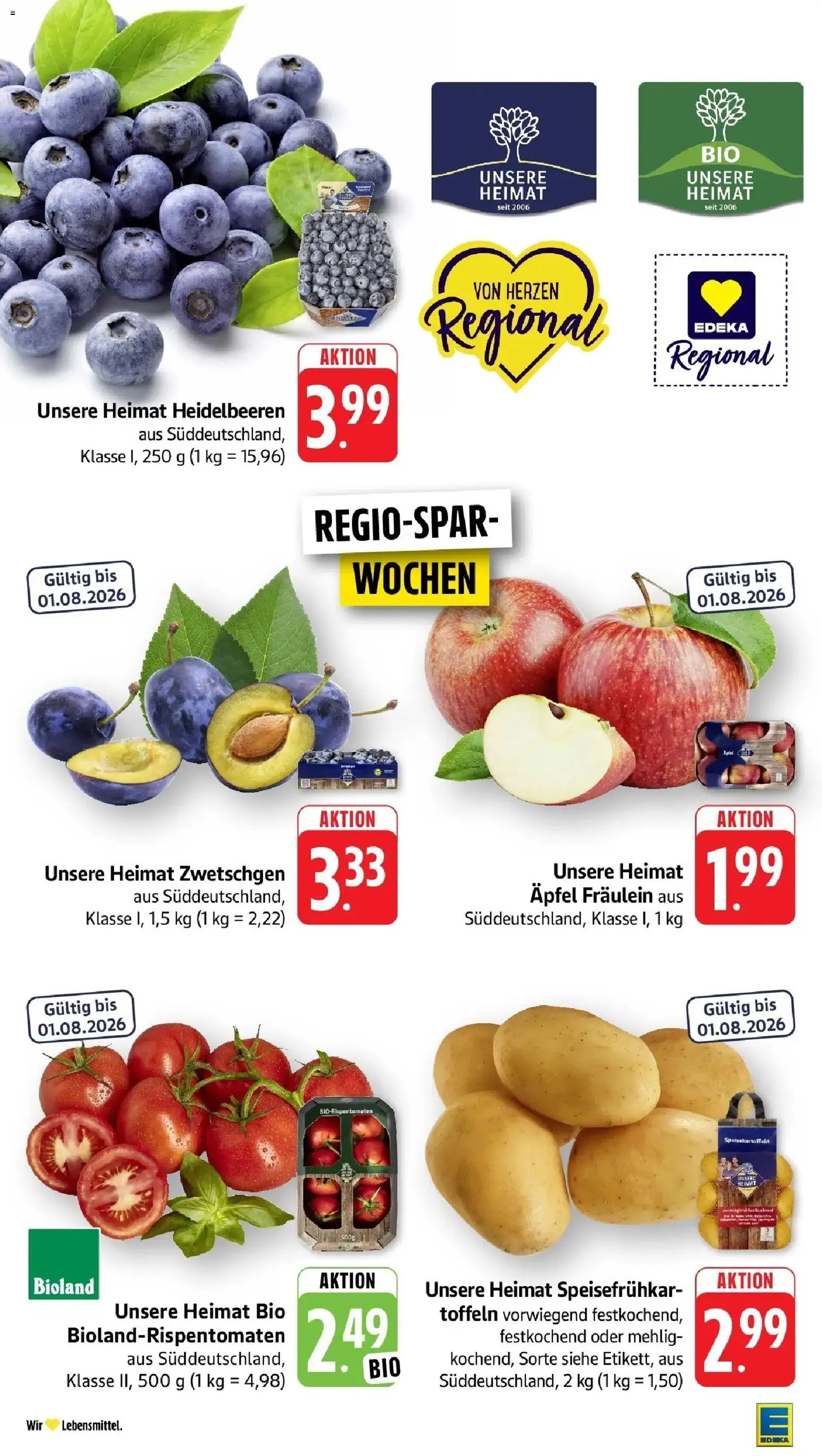 Edeka - EDEKA: Wochenangebote – gültig ab 05.07.2026 | Seite: 4 | Produkte: Äpfel, Zwetschgen, Heidelbeeren