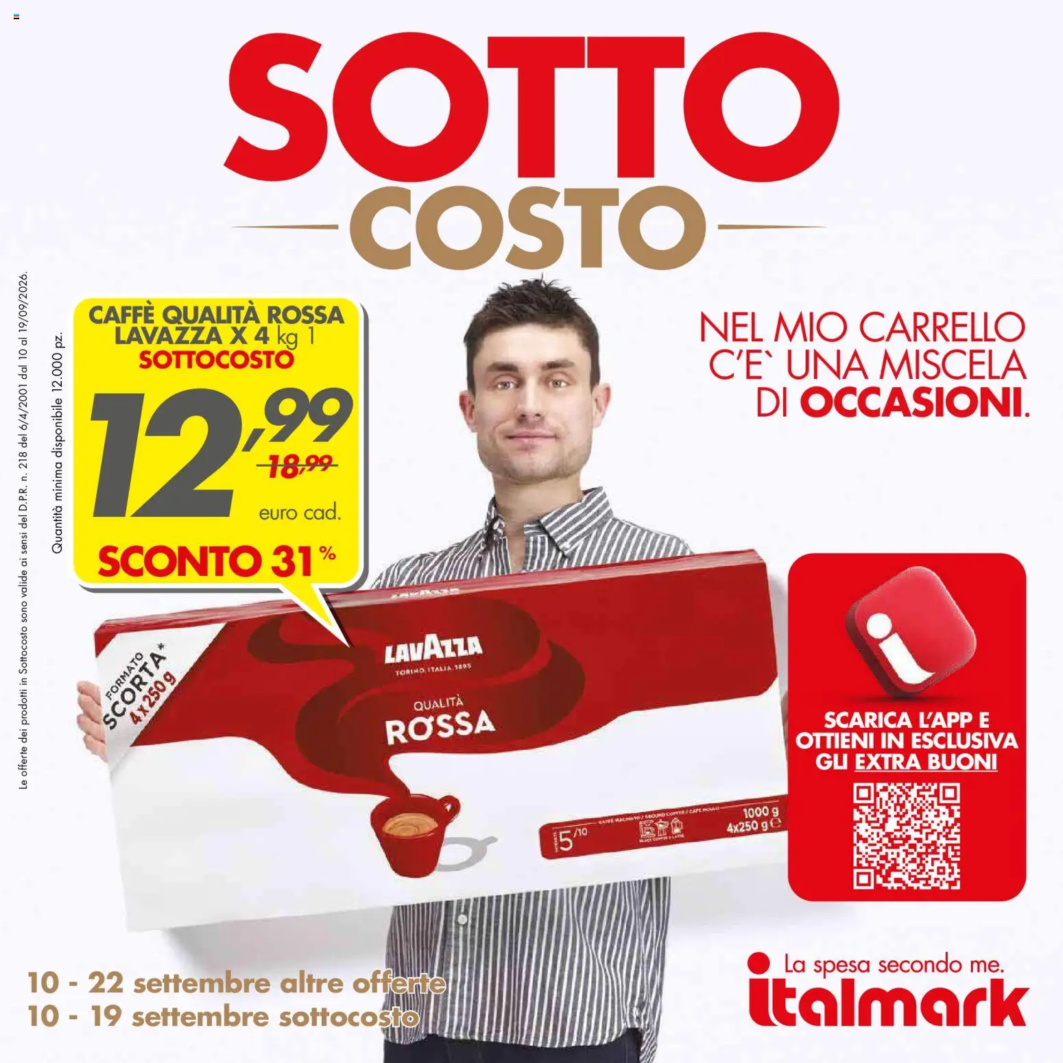 Volantino Italmark del 10/09/2026 | Pagina: 1 | Prodotti: Caffè, Carrello, Lavazza