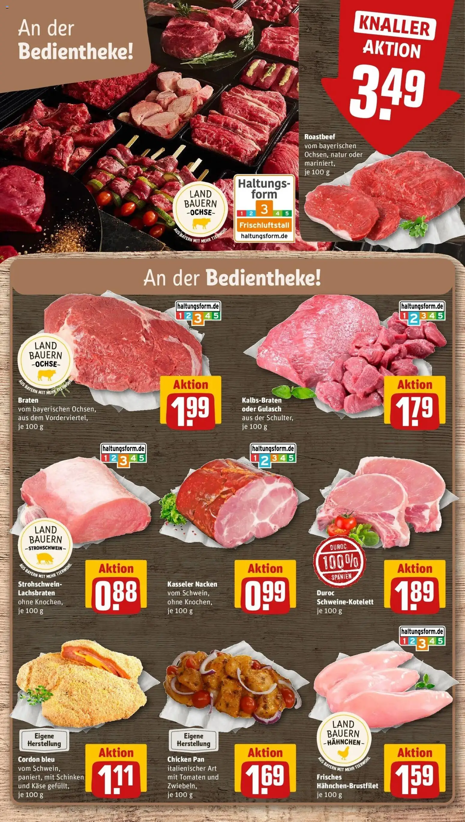 REWE Prospekt ab 21.09.2026 zum Blättern » Angebote | Seite: 14 | Produkte: Roastbeef, Kasseler nacken, Gulasch, Schinken