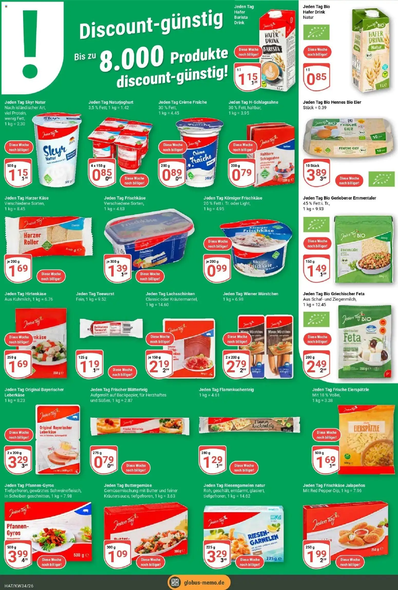 Globus Prospekt Hattersheim (ab 17.08.2026) » Angebote online | Seite: 13 | Produkte: Wiener wurstchen, Creme, Skyr, Leberkase