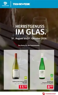 Transgourmet Trinkwerk Herbst ab 30.08.2026 gültig