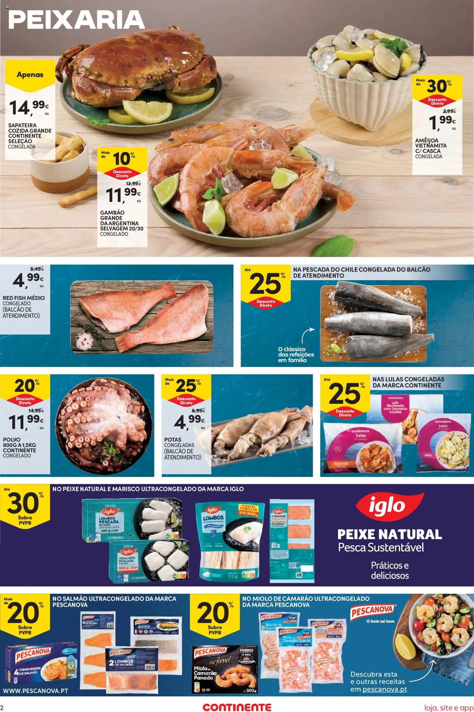 Continente Semanal Continente Bom Dia │ válido de 15/09/2026 | Página: 2 | Produtos: Lulas, Polvo, Salmão, Peixe