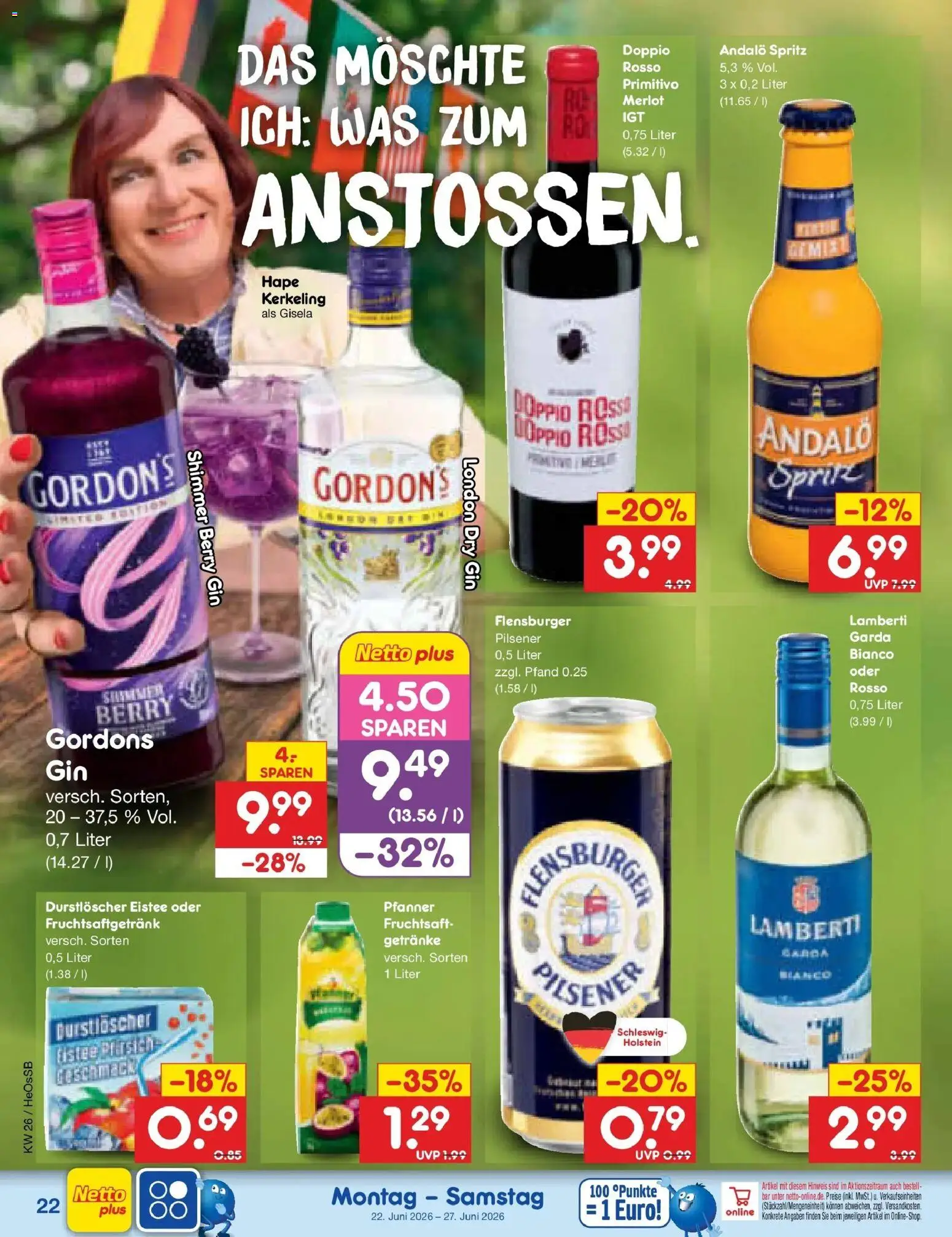 Netto Marken-Discount Prospekt Kröpelin – gültig ab 21.06.2026 | Seite: 30 | Produkte: Durstloscher, Sprite, Merlot, Fruchtsaft