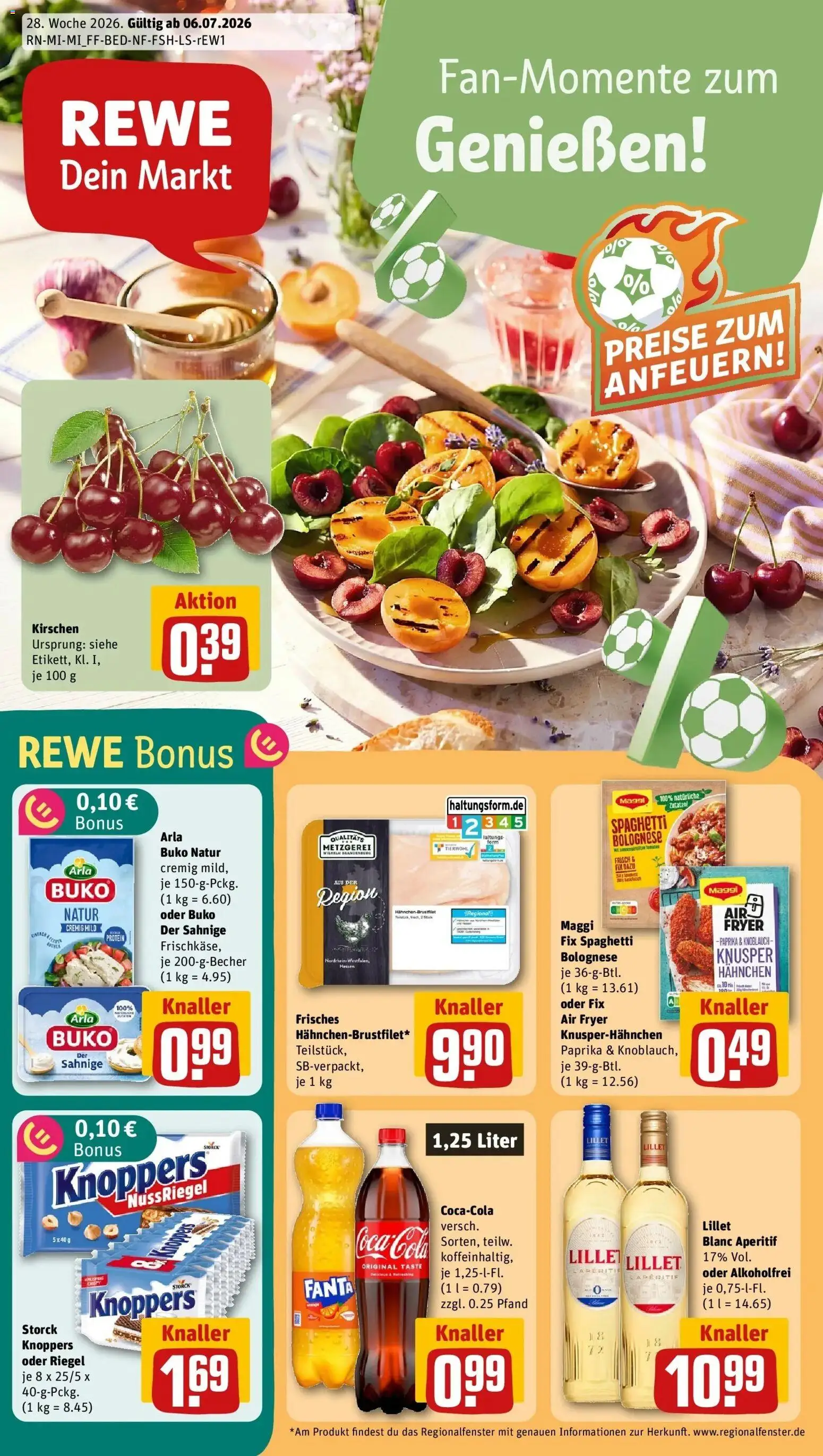 Rewe Prospekt Frankfurt / Bergen-Enkheim – gültig ab 05.07.2026 | Seite: 1 | Produkte: Hahnchen, Fanta, Maggi, Knoblauch