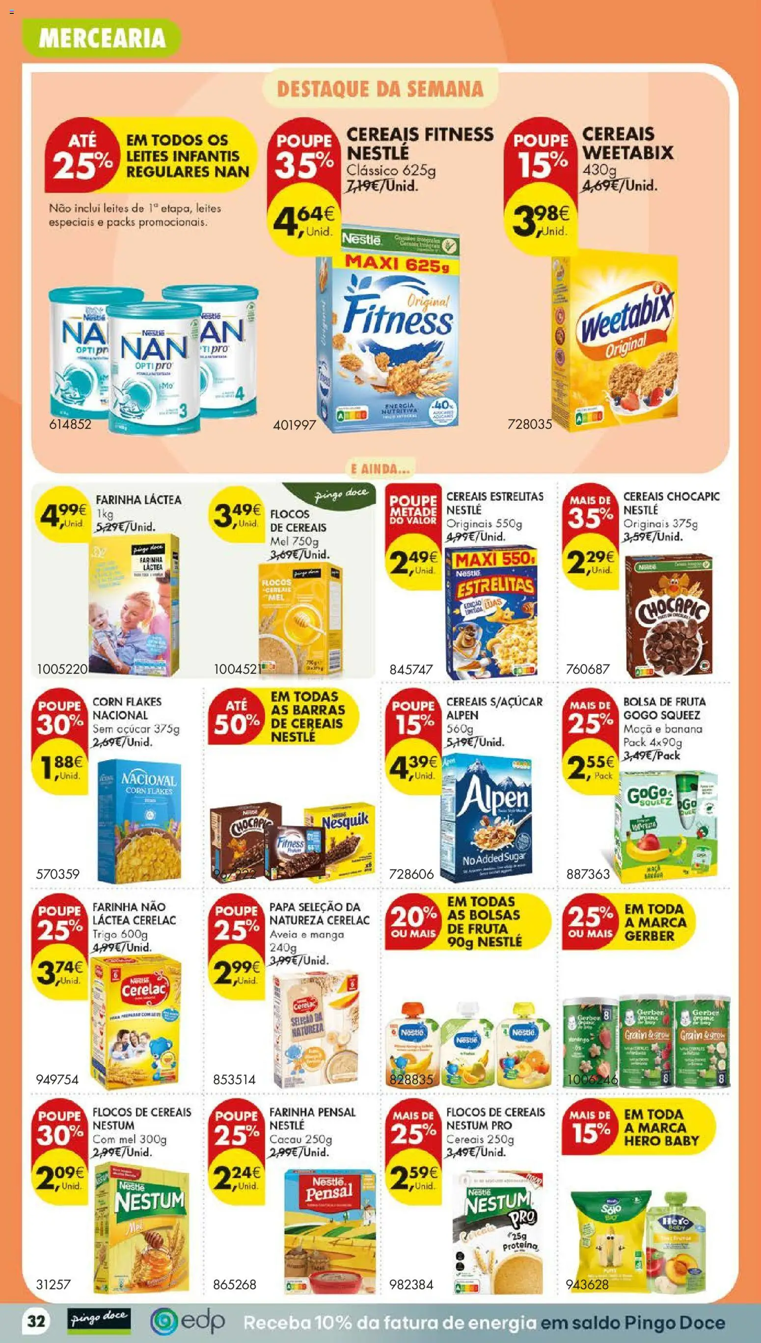 Pingo Doce folheto Poupe Este Fim de Semana │ válido de 29/10/2026 | Página: 36 | Produtos: Farinha láctea, Manga, Farinha, Flocos