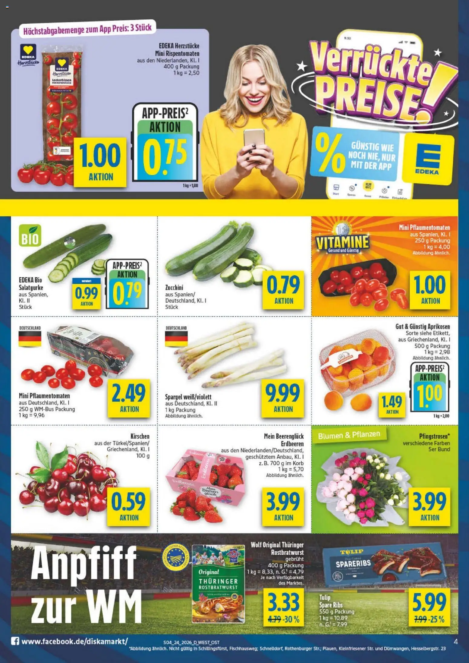 Diska Prospekt – gültig ab 08.06.2026 | Seite: 8 | Produkte: Korb, Spargel, Kirschen, Zucchini