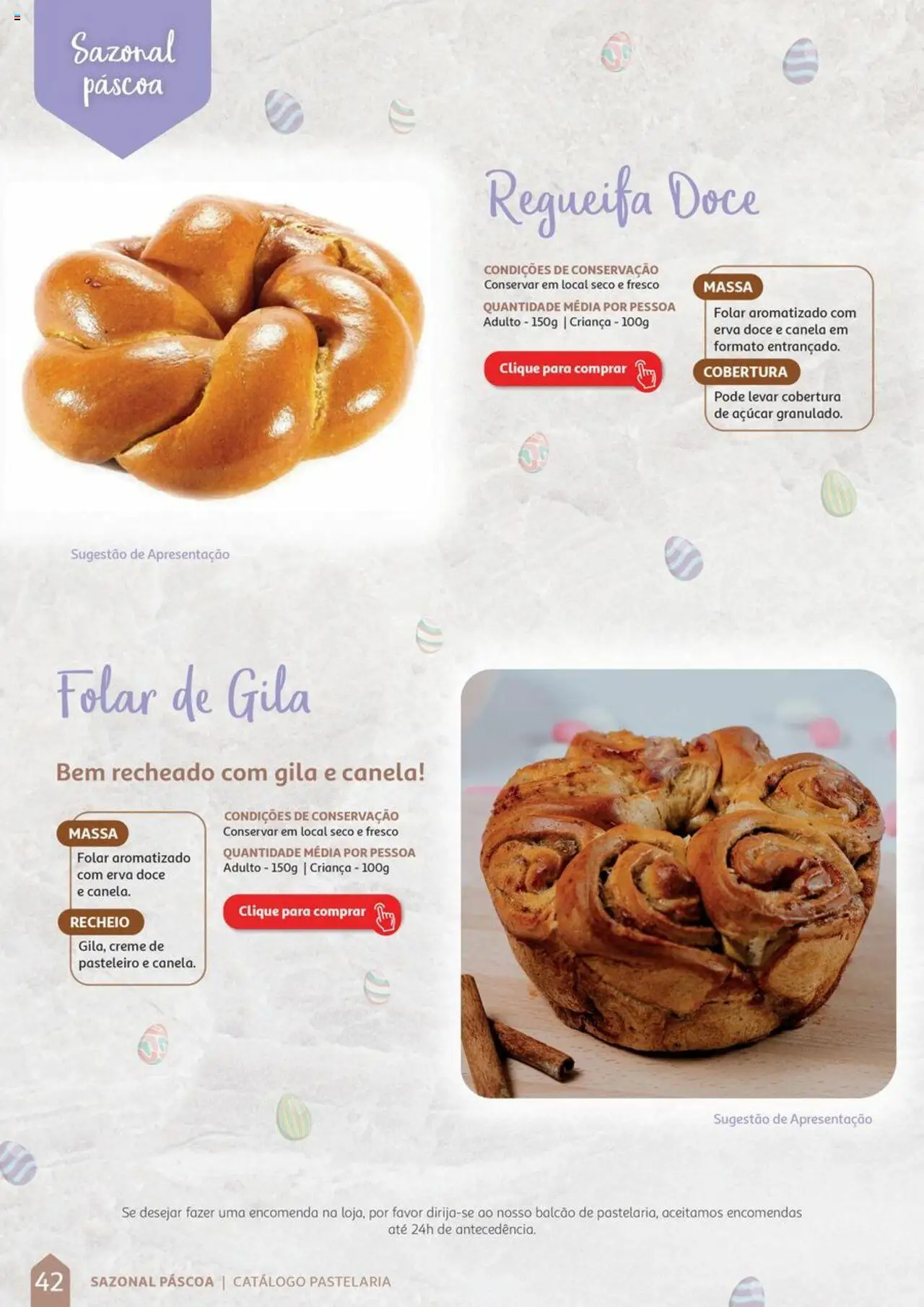 Auchan Catálogo de Pastelaria │ válido de 08/04/2024 | Página: 42 | Produtos: Canela, Açúcar, Massa, Creme