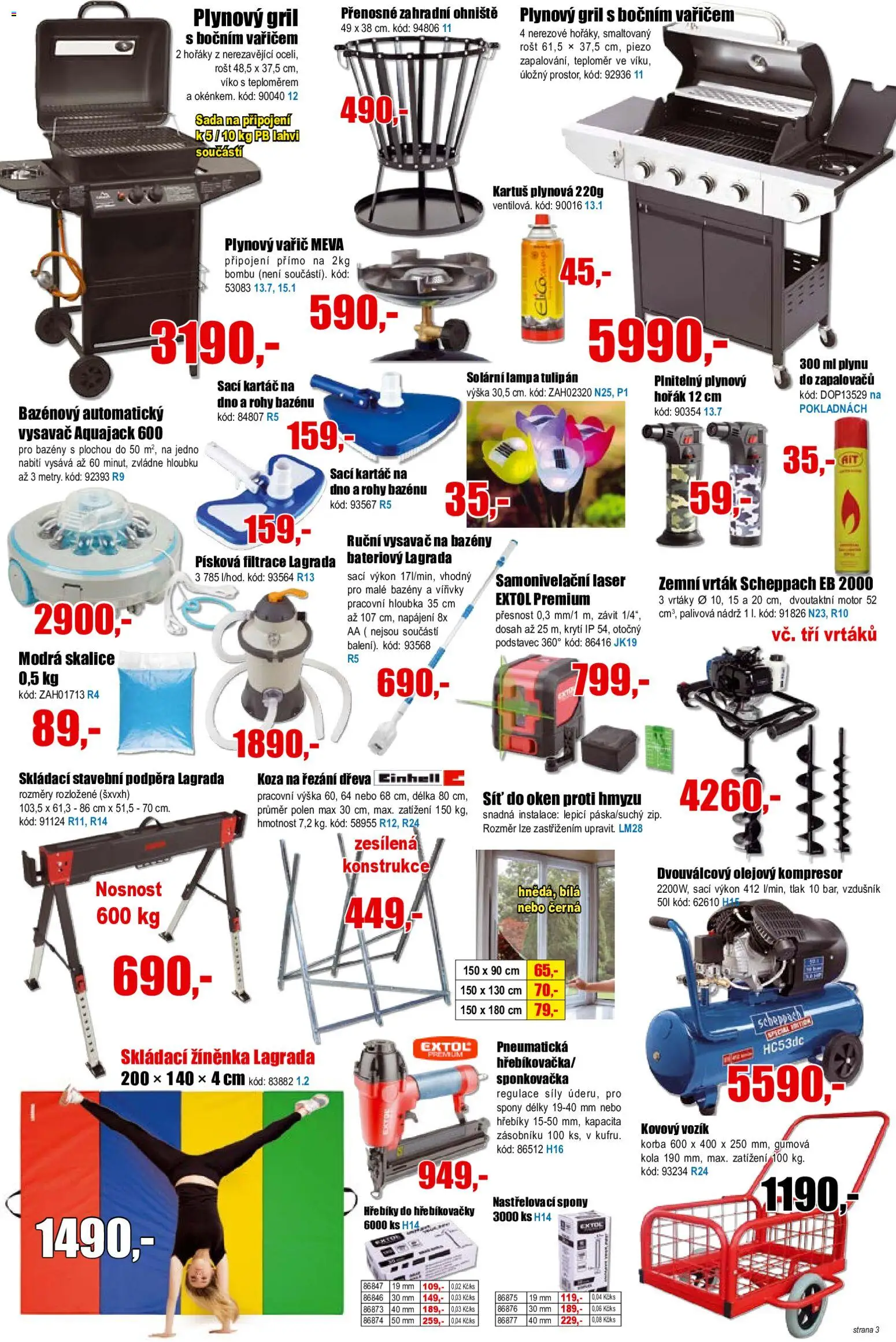 Eva supermarket leták od 13.05.2026 | Strana: 3 | Produkty: Vysavač, Teploměr, Koza na řezání dřeva, Lampa